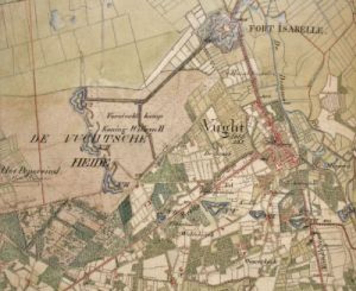 Vught op de kaart van 1838. Klik voor een vergroting