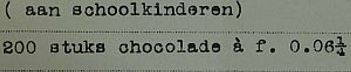 Rekening voor chocola. Klik voor het geheel.
