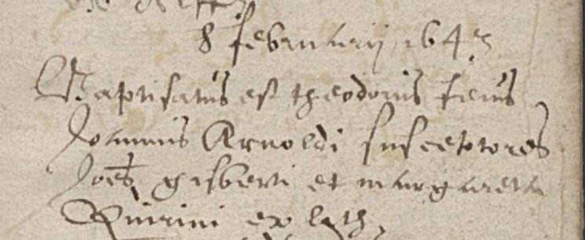 Doop van Theodorus Johannis Arnoldi 1643