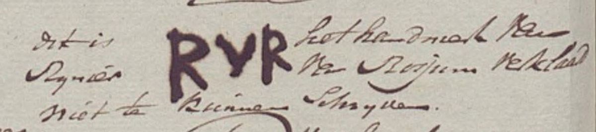 Afbeelding 27. ‘Paraaf’ van Reinier van Rossum, 1803