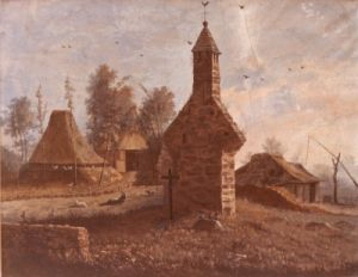 De ruïne van de kapel rond 1820 door Knip
