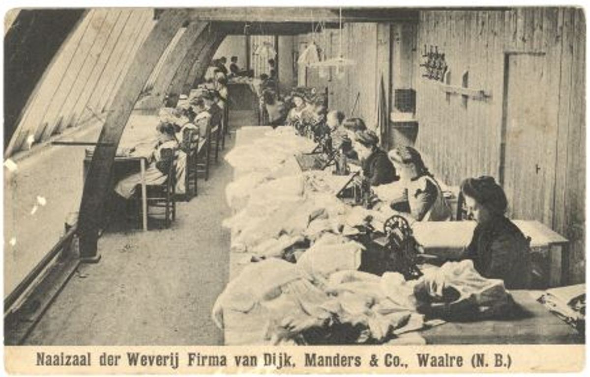 Naaizaal van Van Dijk Manders & Co (bron: archief Waalre's Erfgoed)