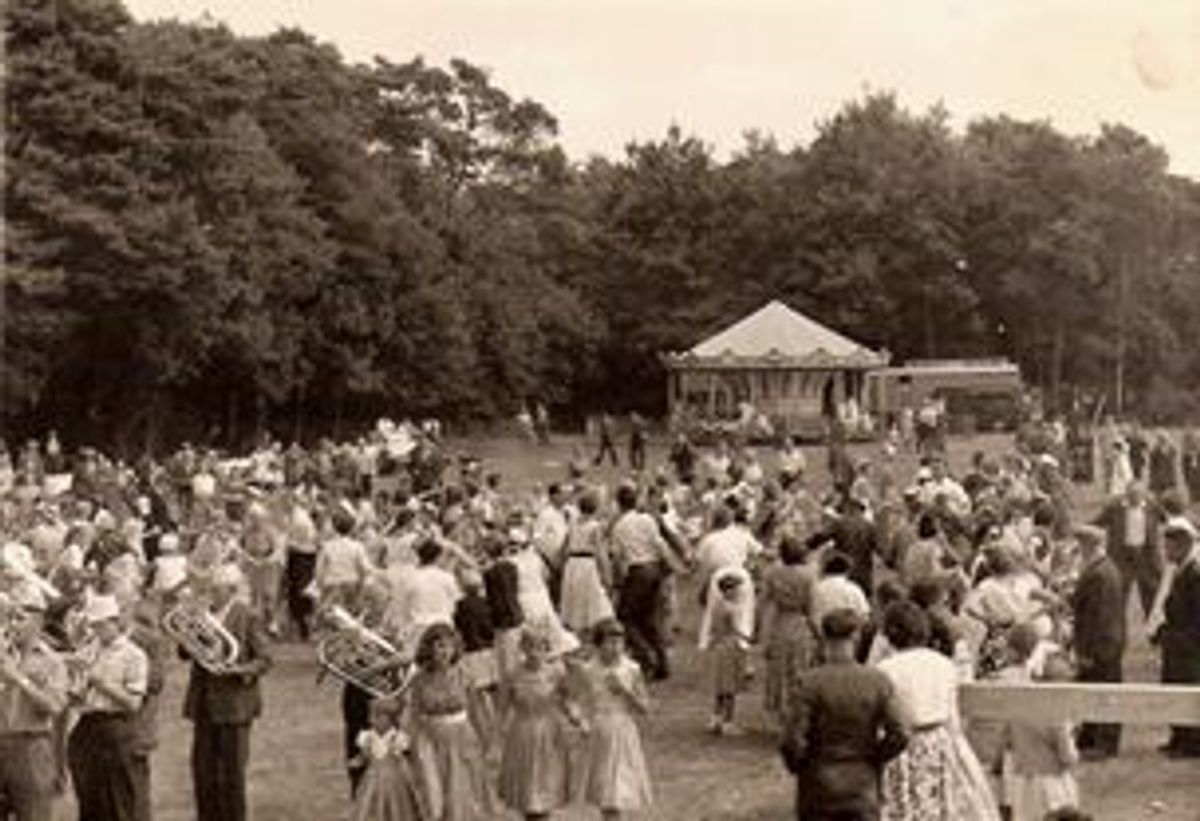 Feestterrein met Euphonia op de voorgrond