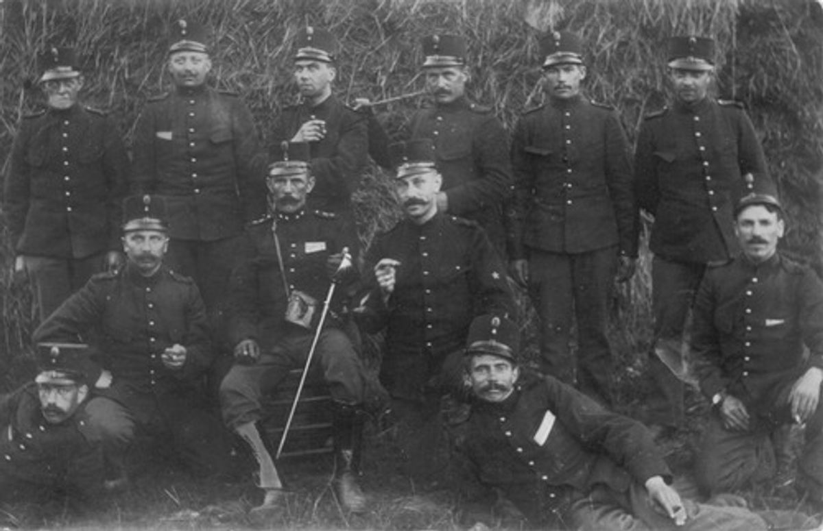 Huijbergen, Grensbewaking in de omgeving van Huijbergen, linksonder liggend Bilok uit Roosendaal, ca. 1915 (WBA, Gemeentearchief Roosendaal, 29074D)