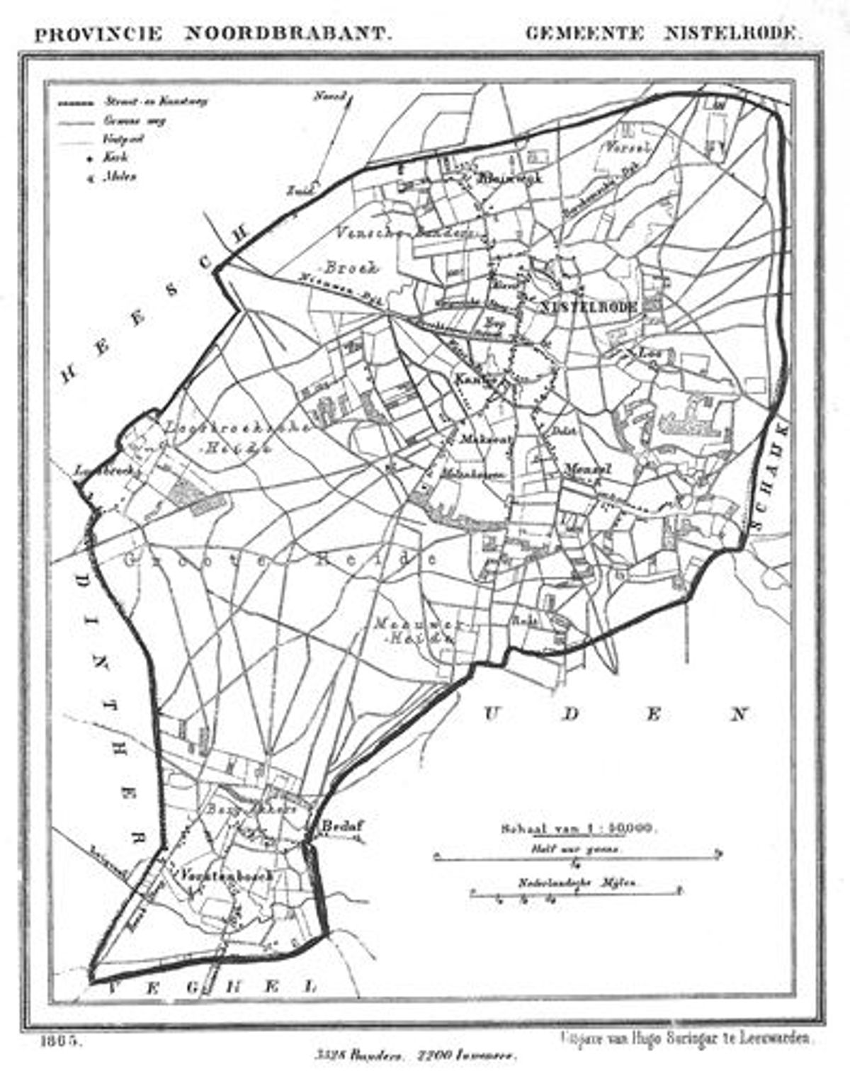 Nistelrode anno 1865 (J. Kuiper, Gemeenteatlas)