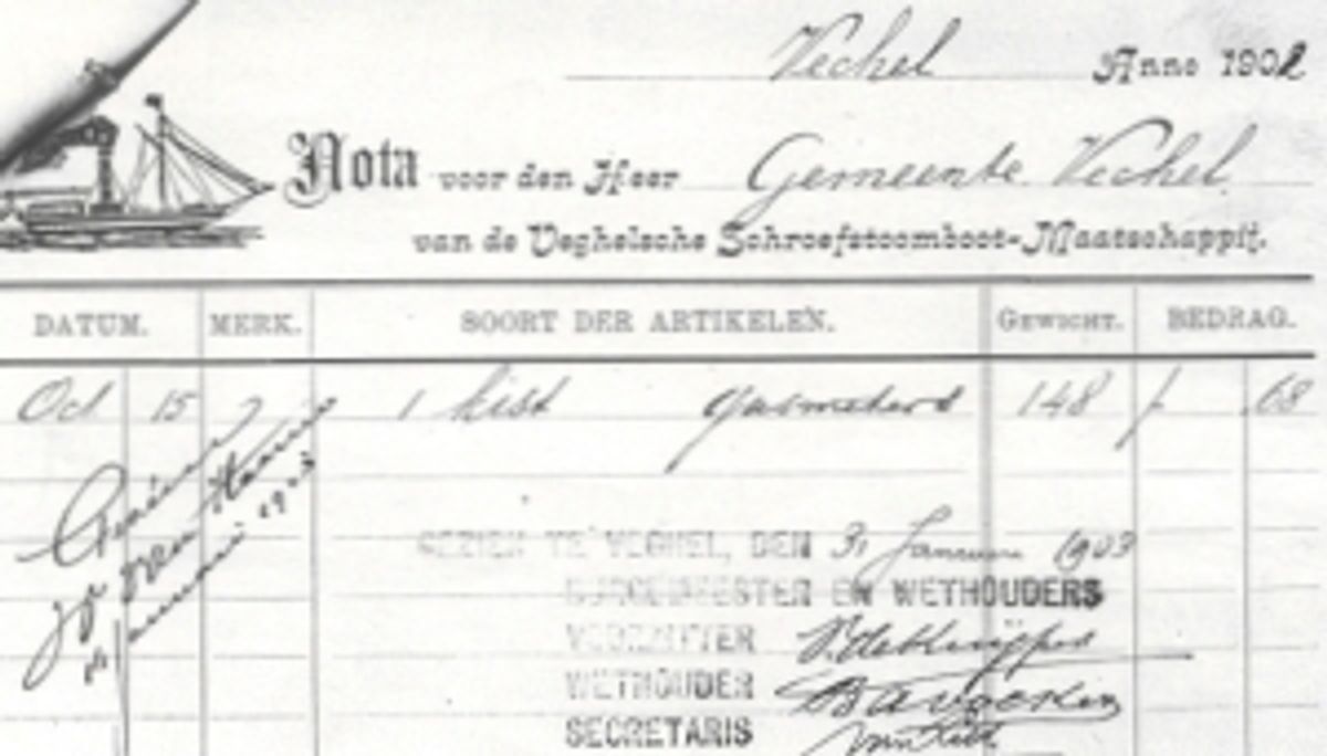 Kwitantie voor de gemeente Veghel