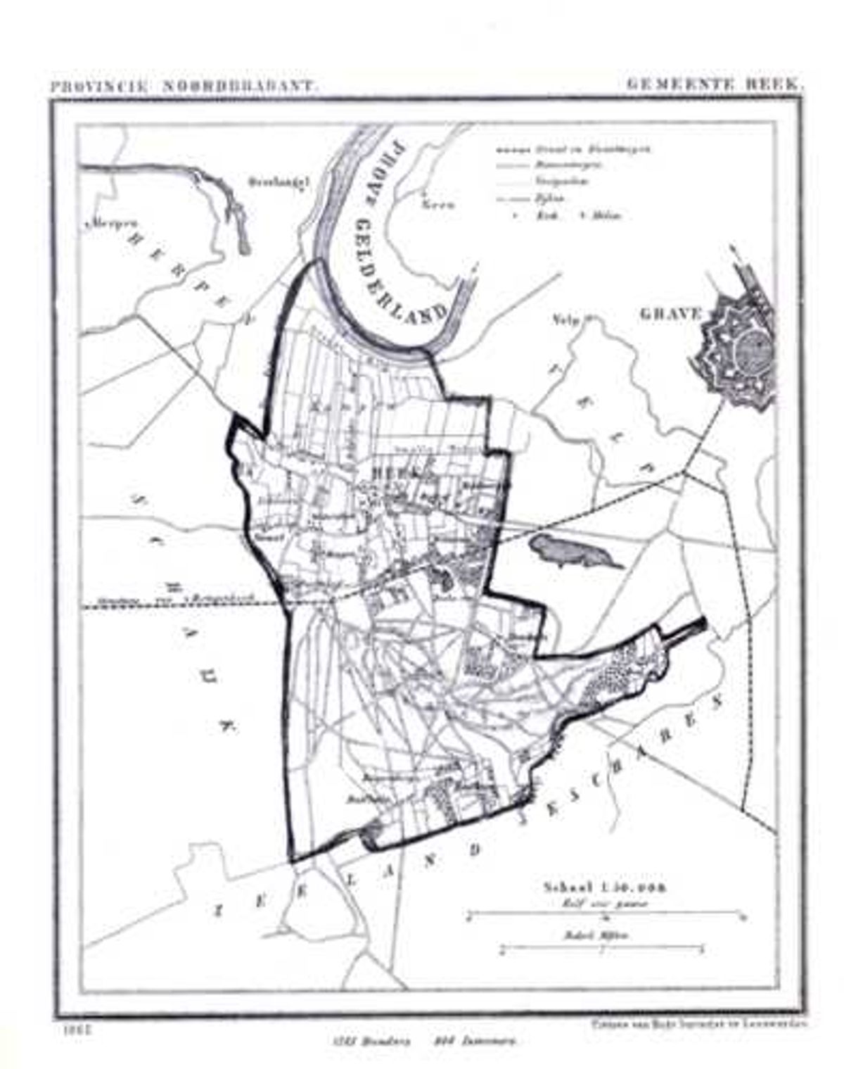 Reek in 1865 (J. Kuiper, Gemeente-atlas van Noord-Brabant)