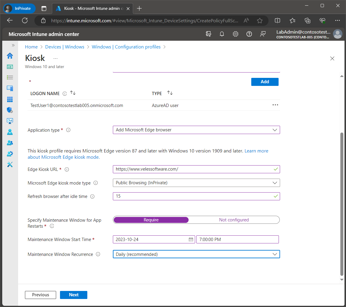 Set up Windows Kiosk Mode with Intune screenshot 18