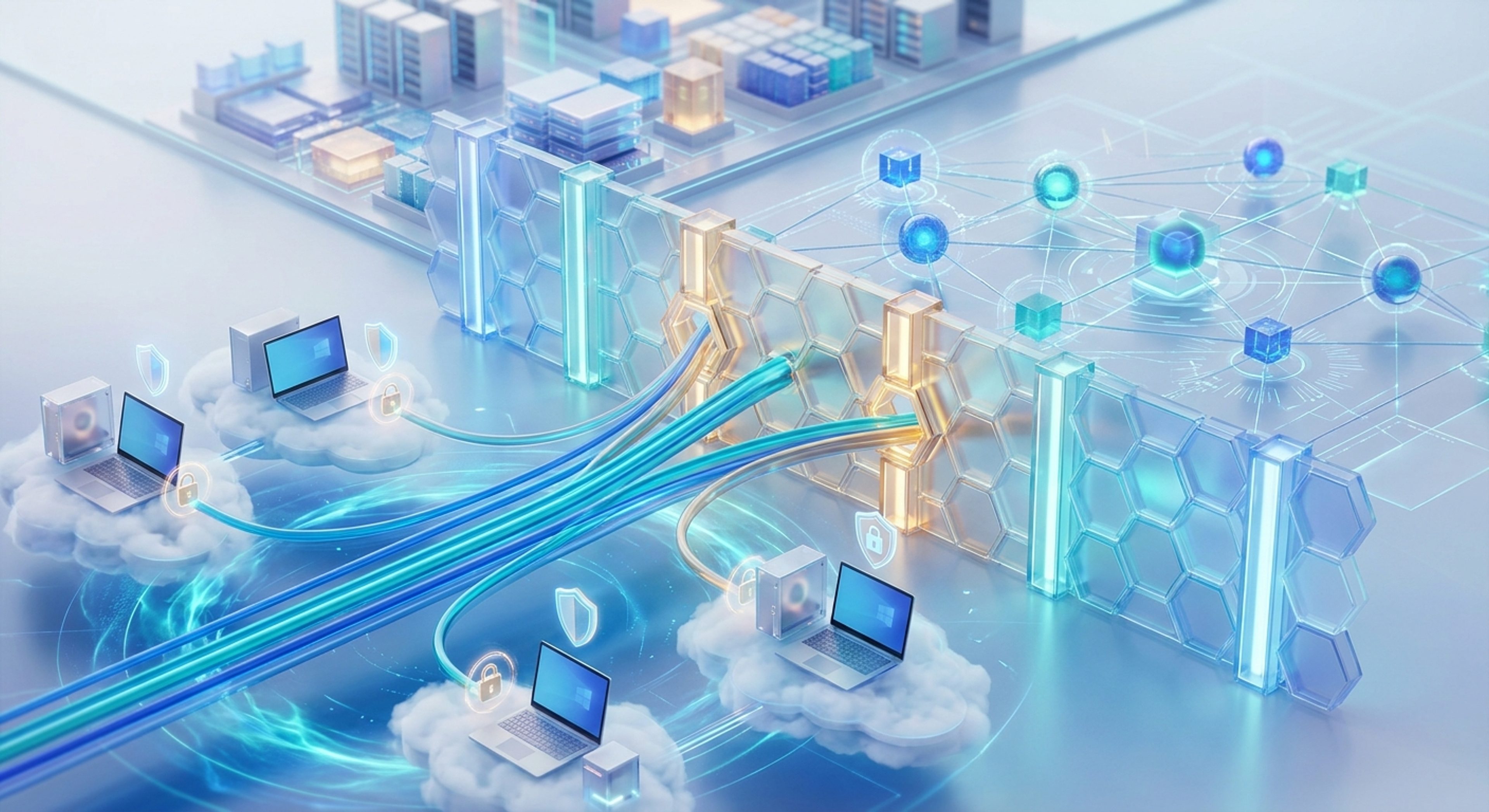 Secure firewall architecture protecting remote management connections for Entra joined Windows devices