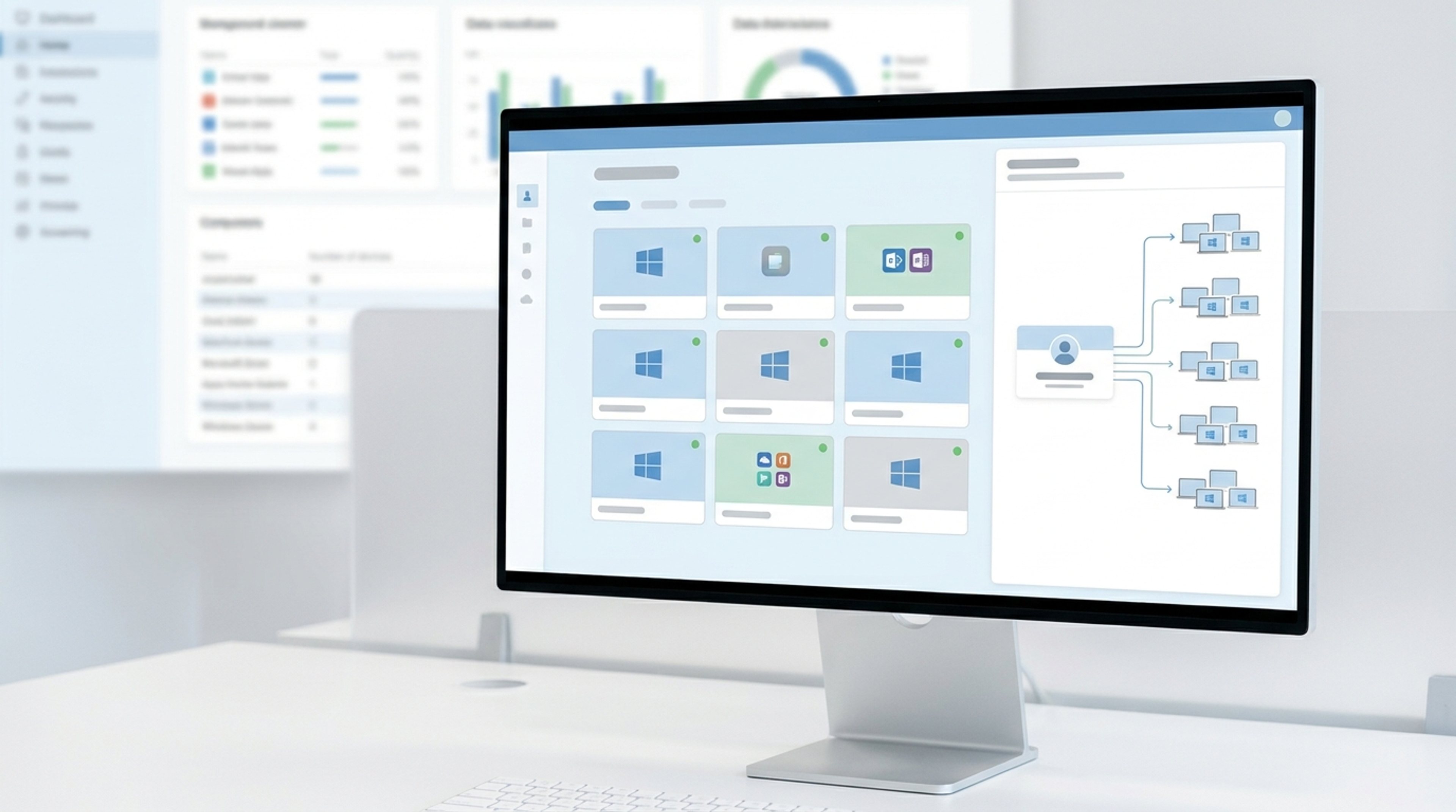 Kiosk and shared workstation management console with locked-down Windows device tiles