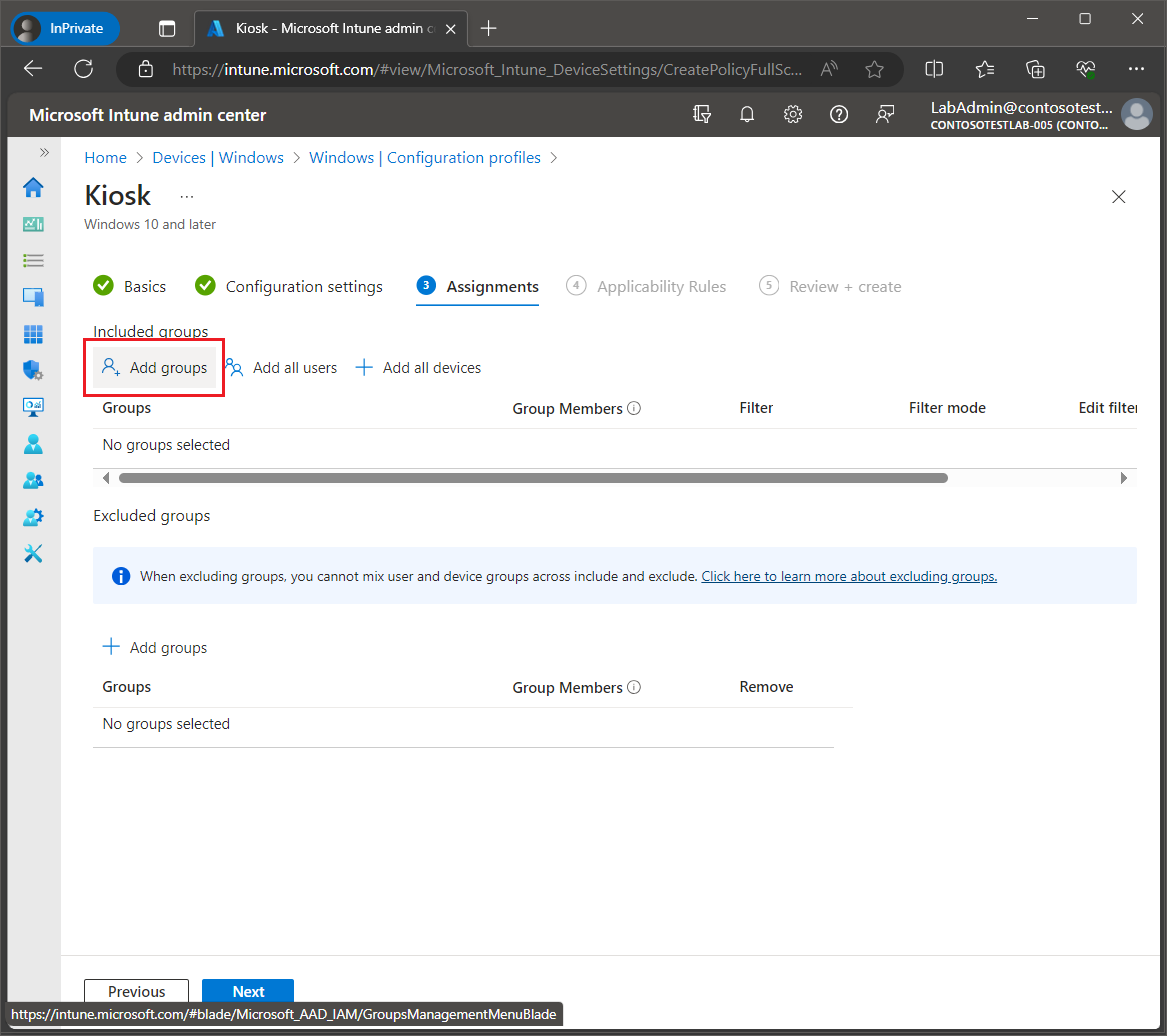 Set up Windows Kiosk Mode with Intune screenshot 19