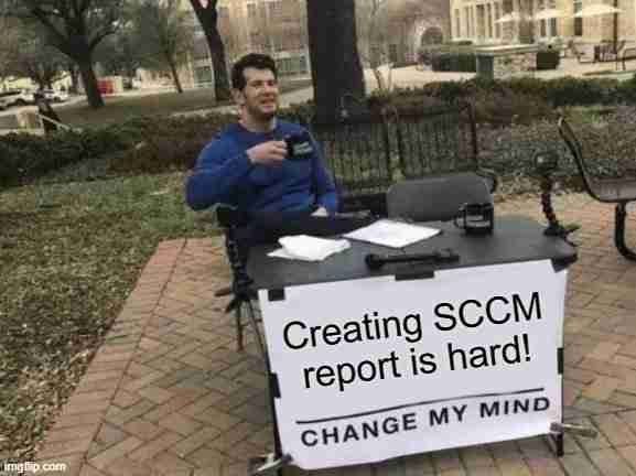 Create SCCM report in Two Clicks