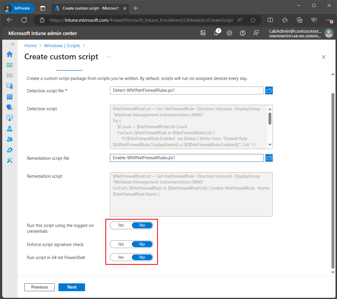 Deploy a remediation script using Intune screenshot 8