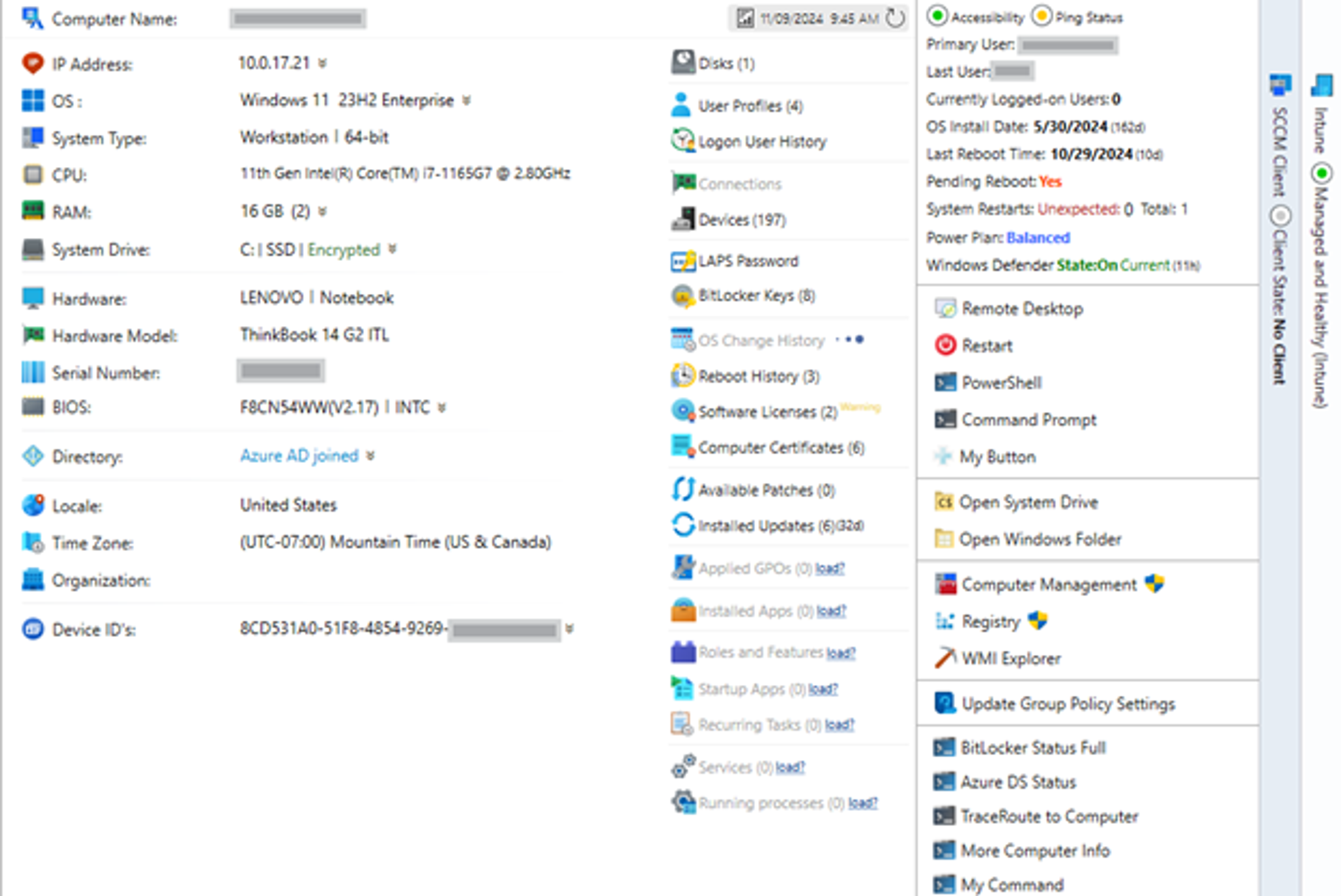 MPA Tools Remote Management Entra joined device