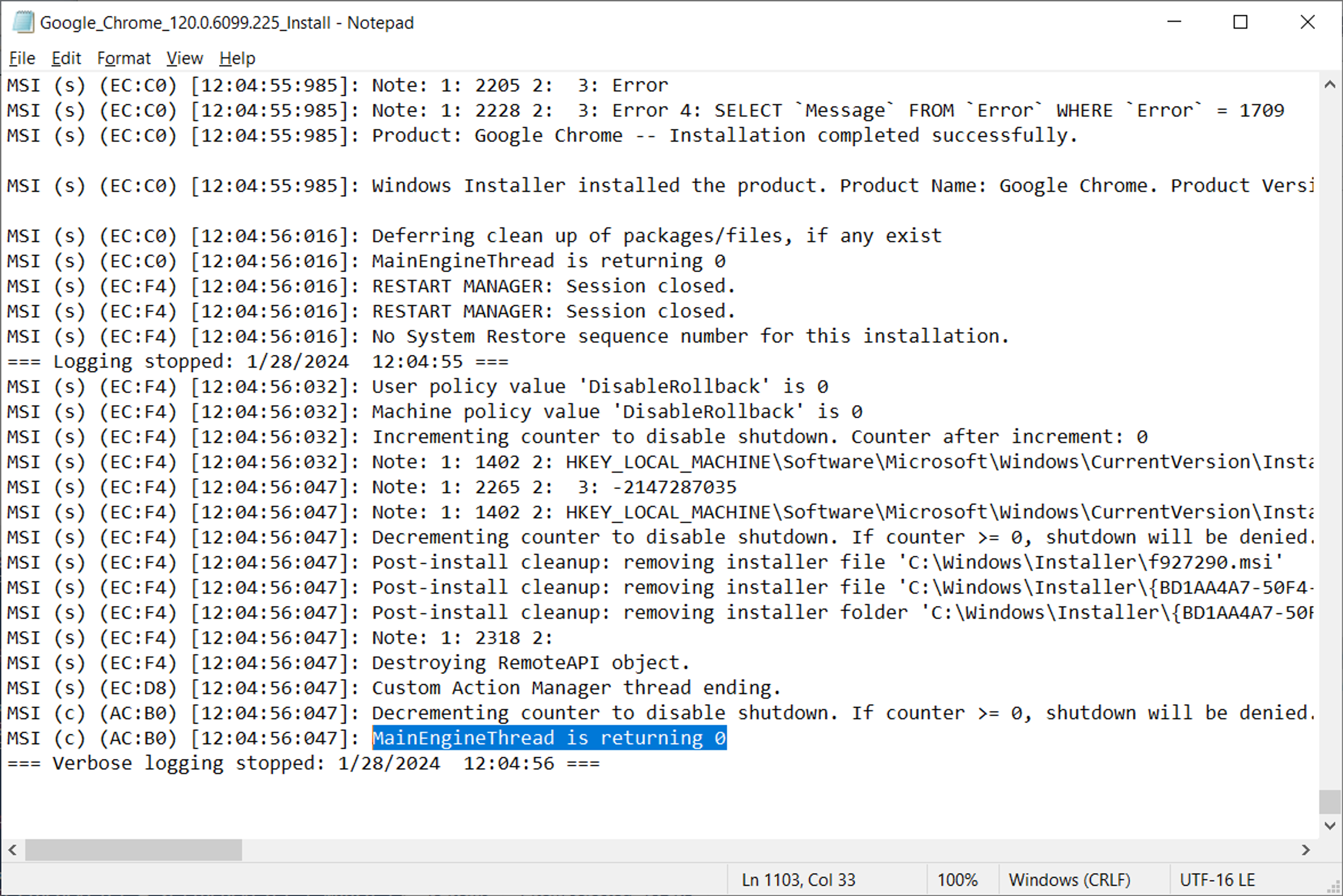 Improve your Google Chrome update success rates screenshot 9