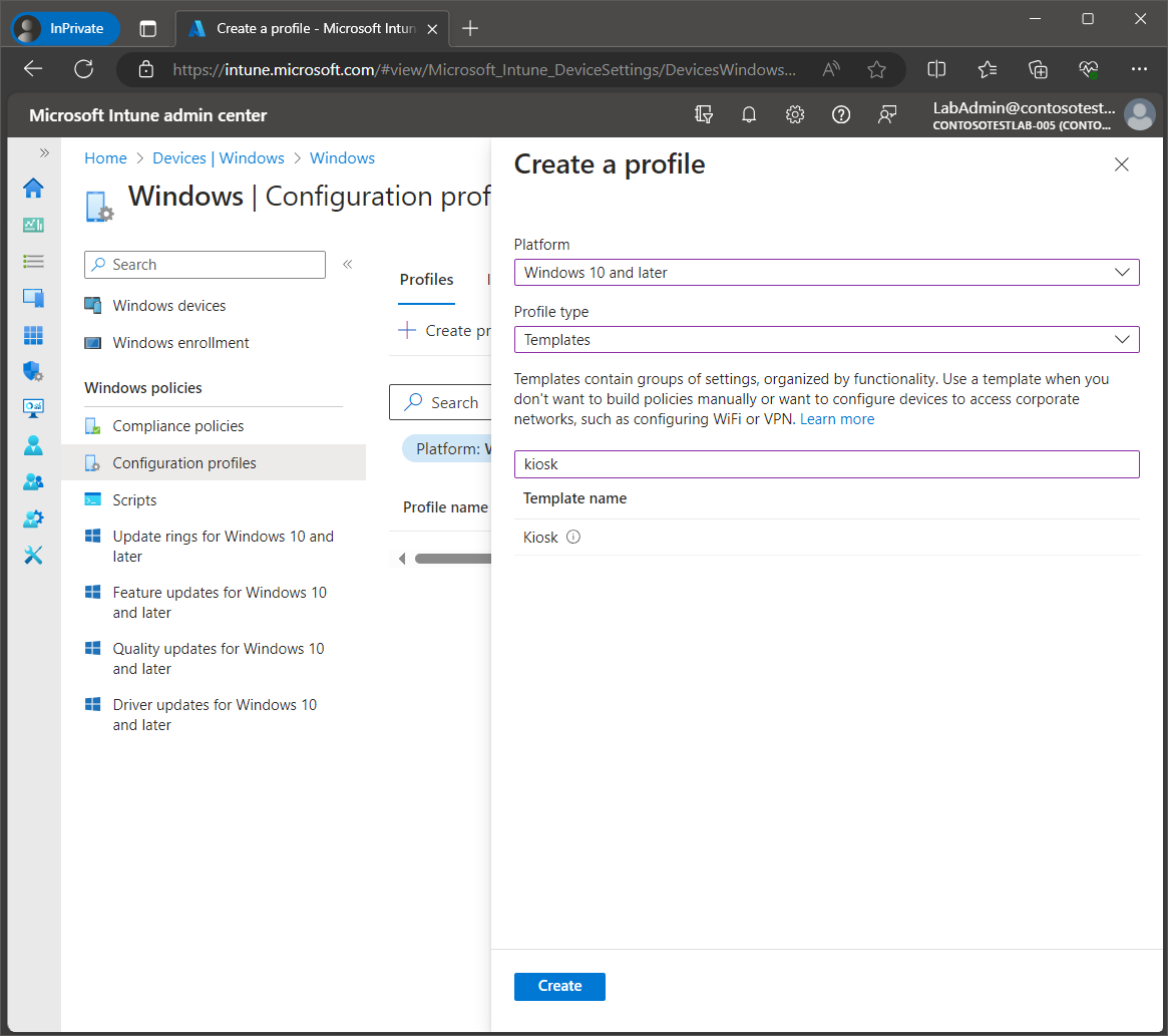 Set up Windows Kiosk Mode with Intune screenshot 7