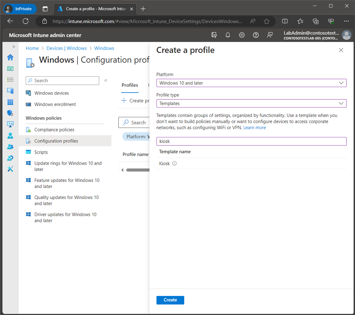 Set up Windows Kiosk Mode with Intune