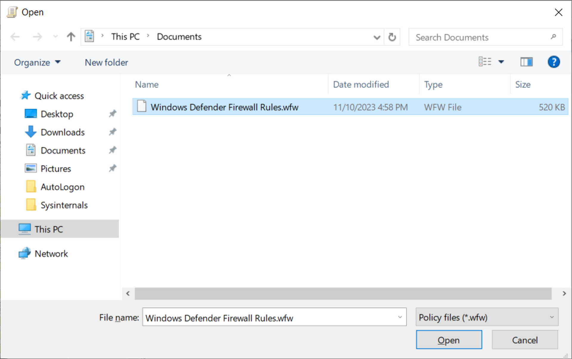 Enable Windows Firewall Rules with Group Policy