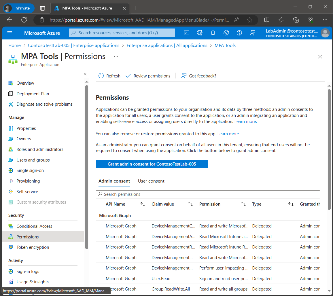 Connecting MPA Tools to Azure Tenant screenshot 13