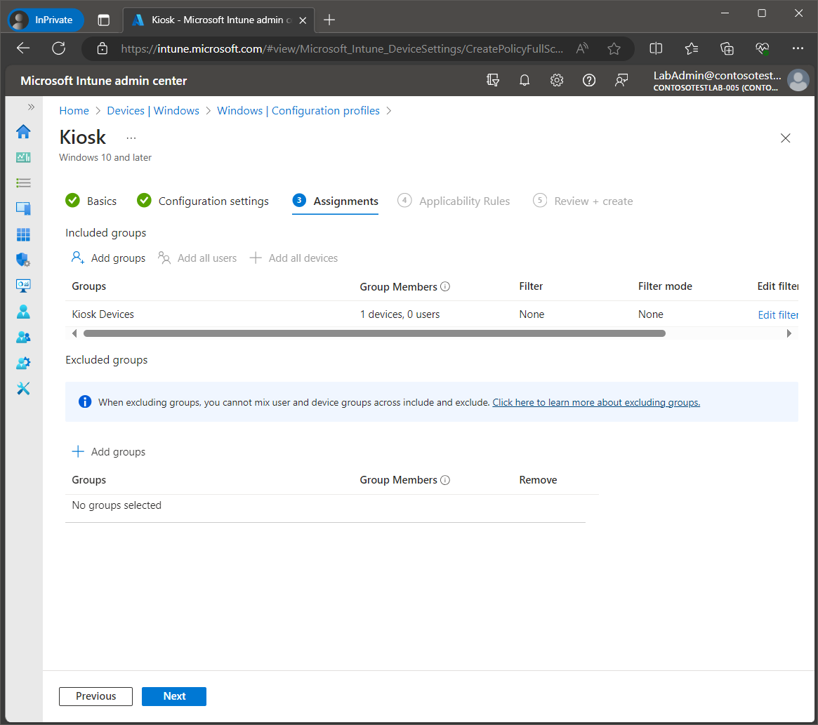 Set up Windows Kiosk Mode with Intune screenshot 21