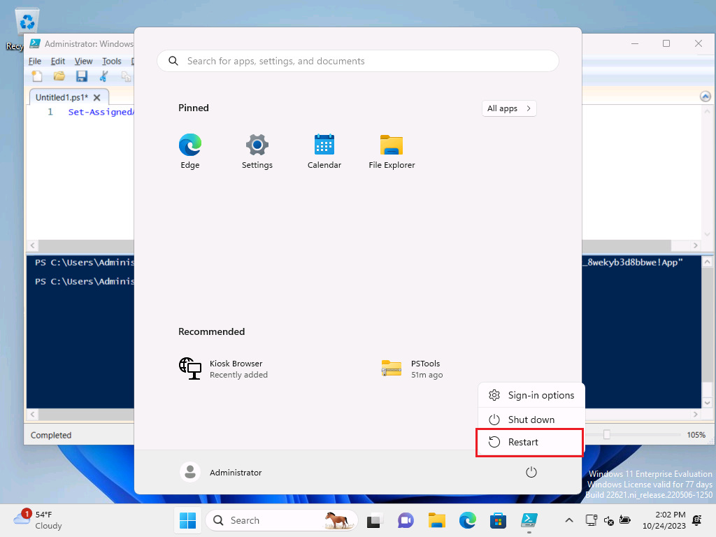 Set up Windows Kiosk Mode with PowerShell screenshot 9
