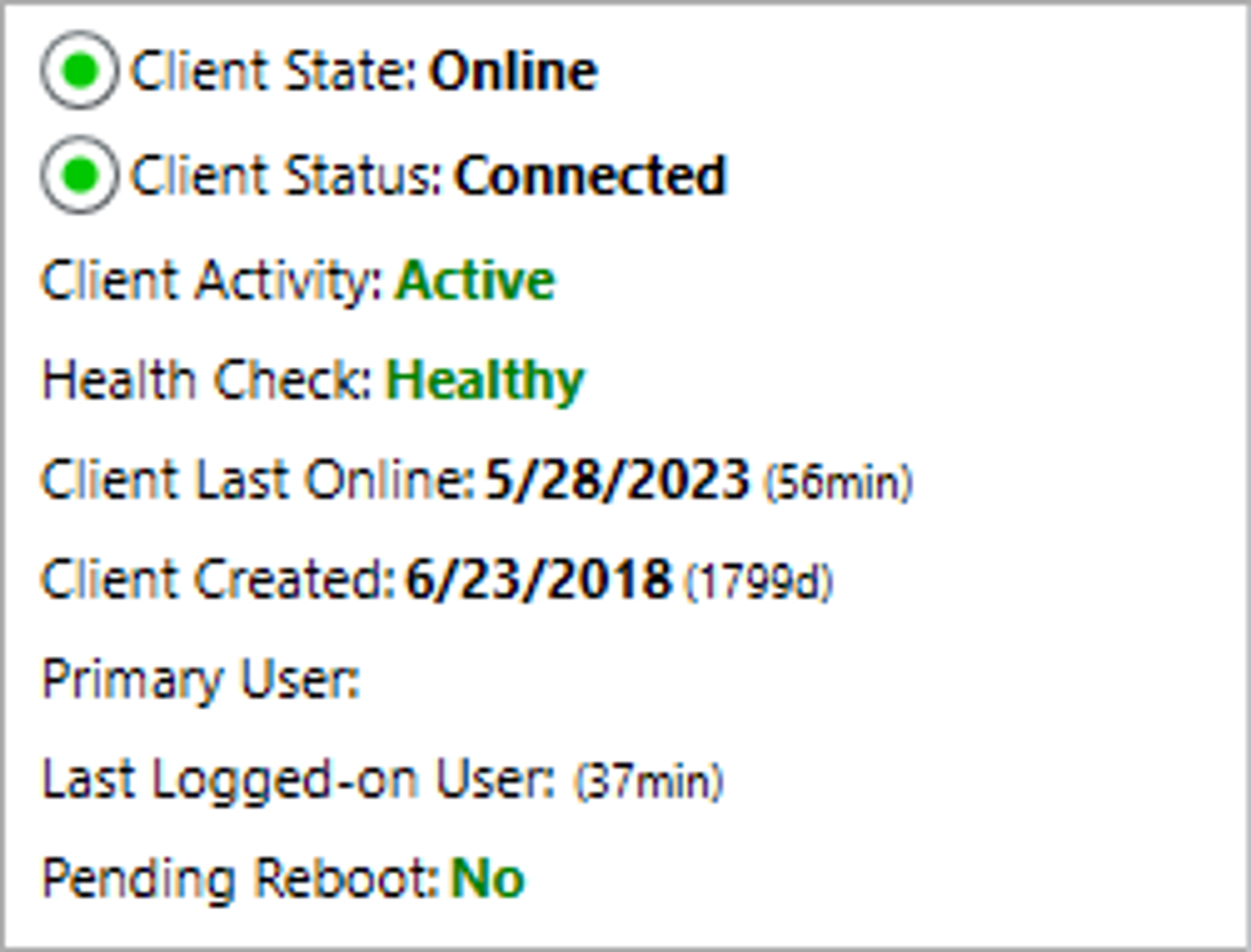 SCCM Client Status