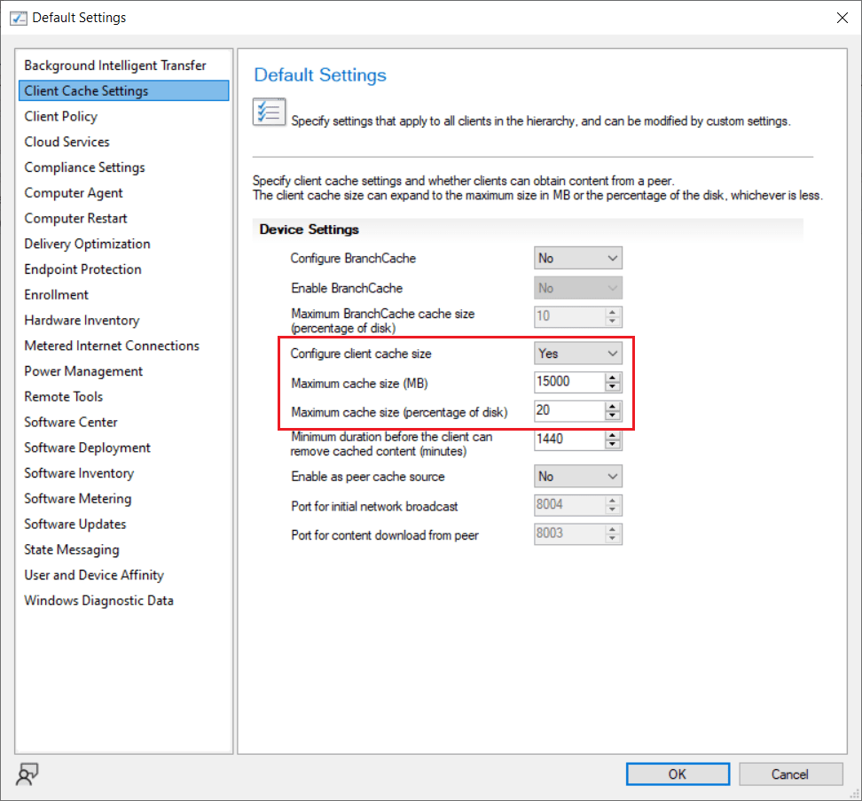 SCCM Client Cache Size screenshot 17