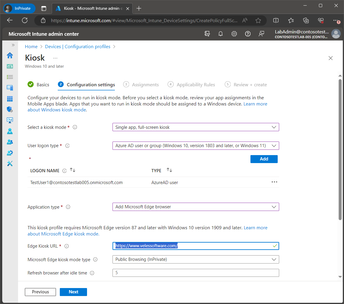 Set up Windows Kiosk Mode with Intune screenshot 15