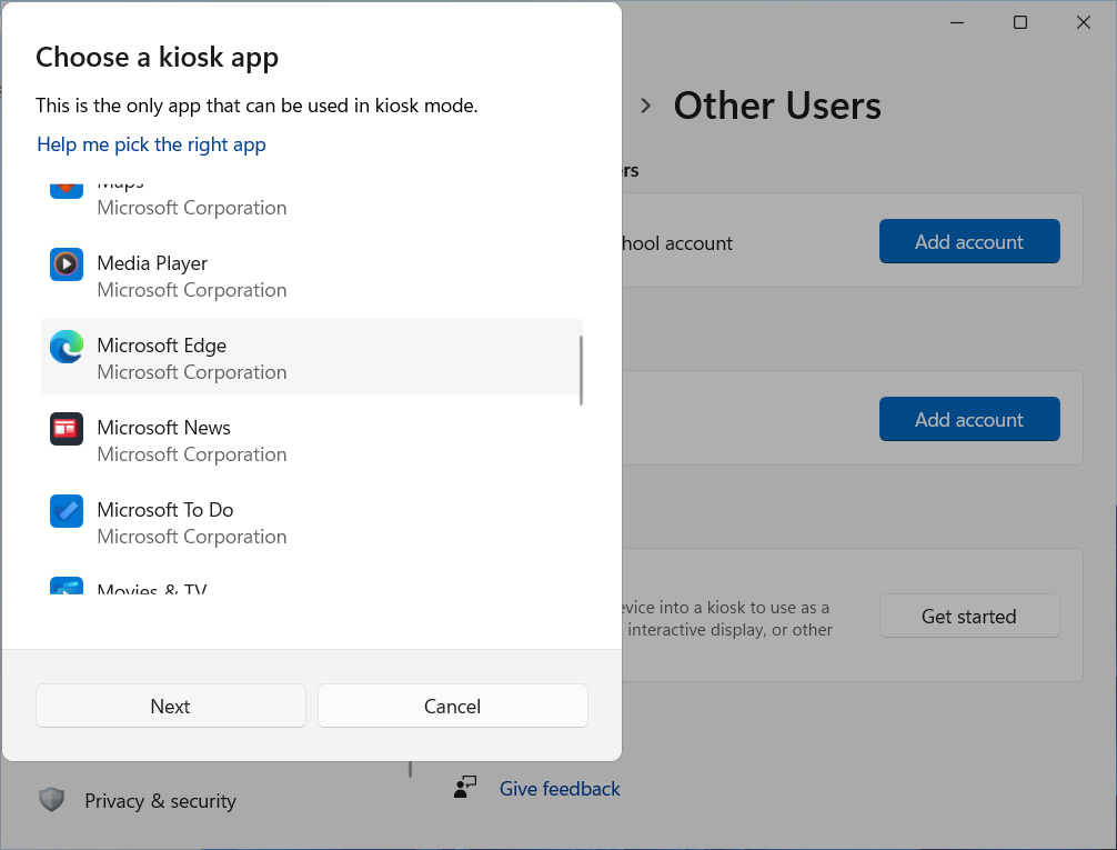 Set up Windows Kiosk Mode screenshot 5