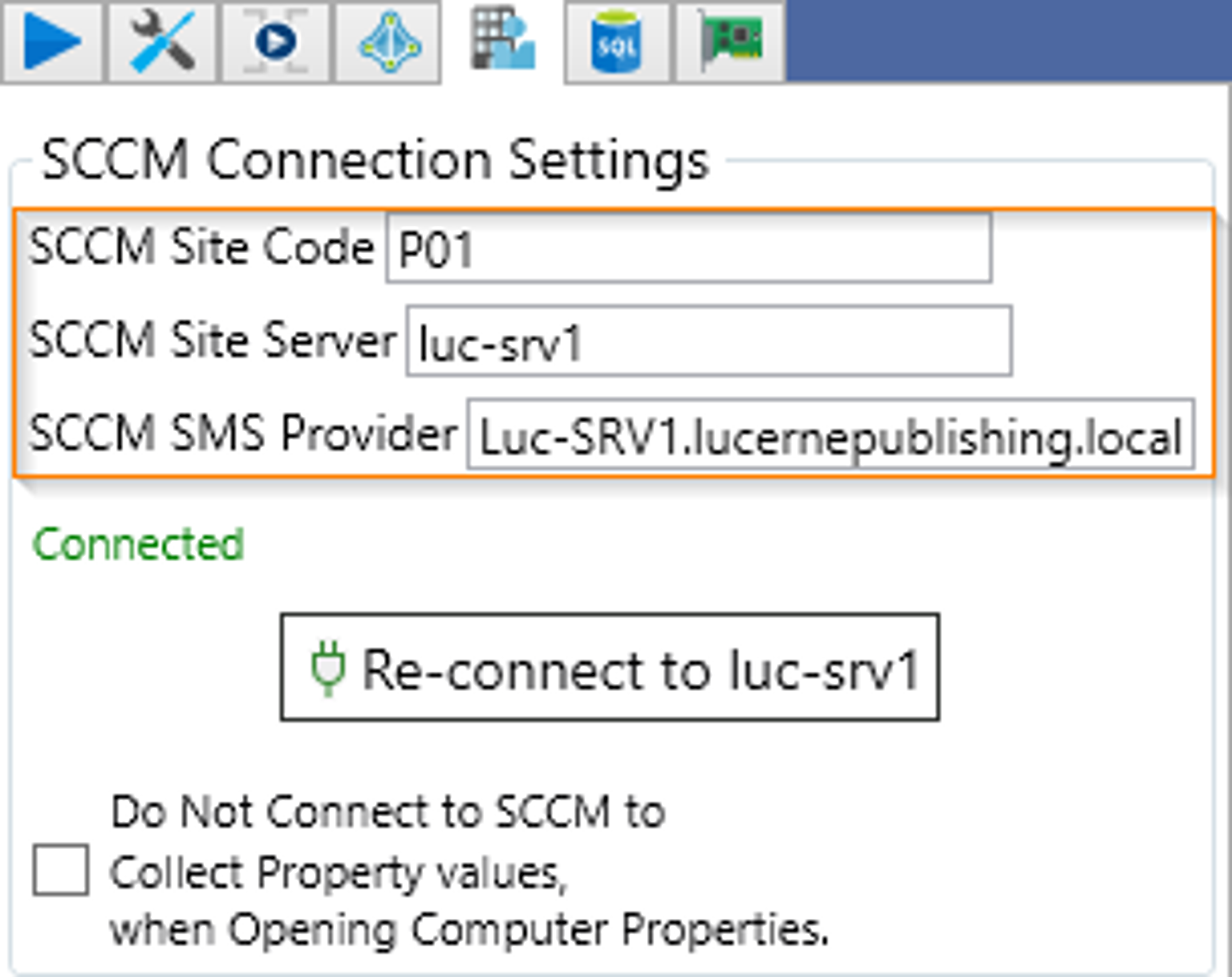 SCCM configurations
