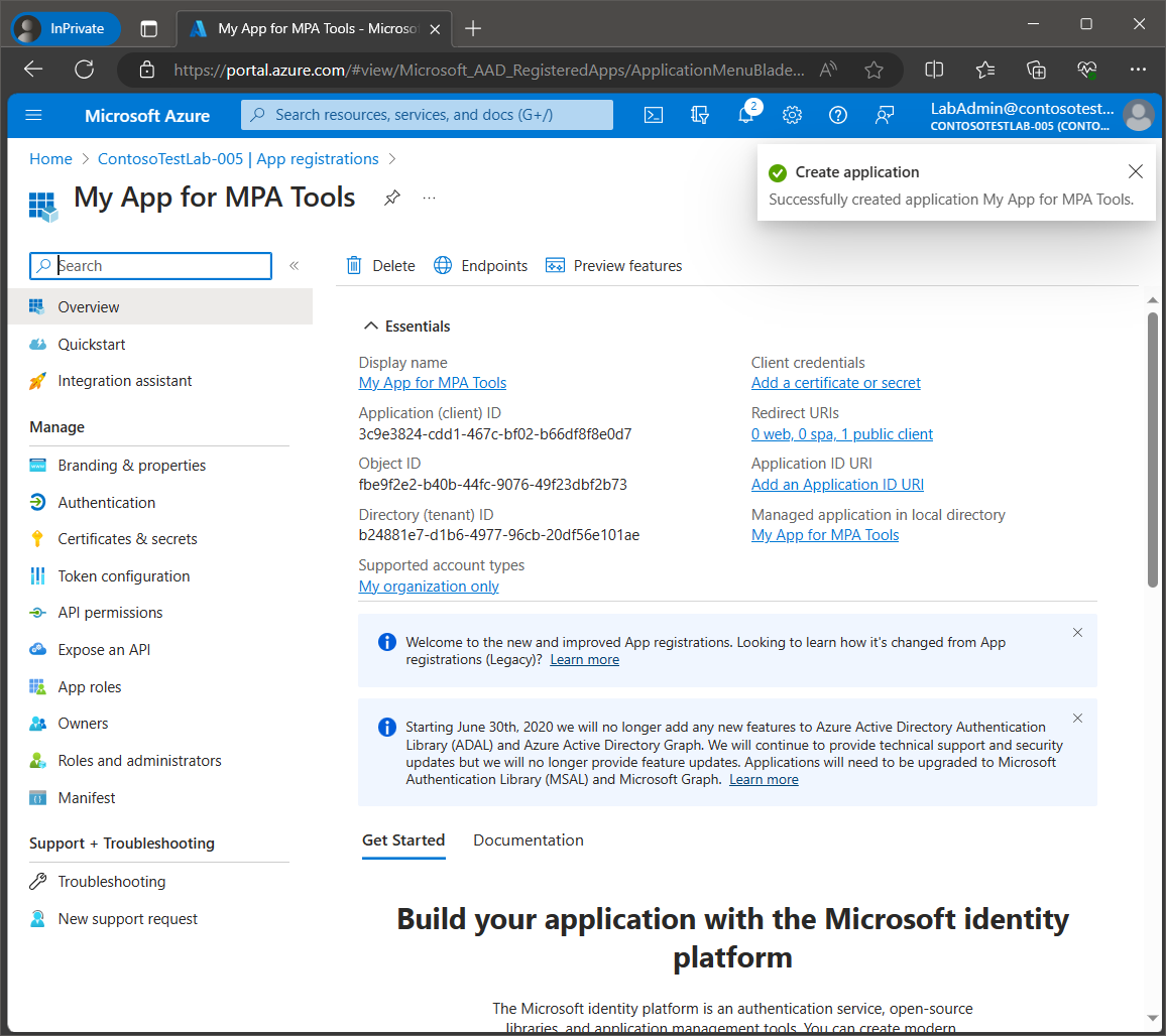 Connecting MPA Tools to Azure Tenant screenshot 22