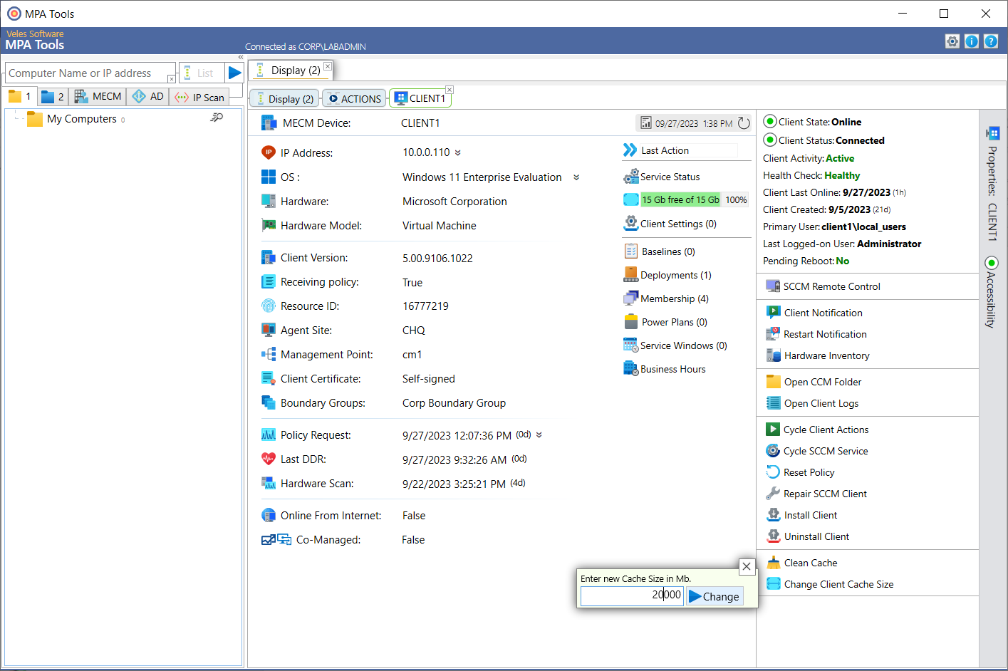 SCCM Client Cache Size screenshot 5