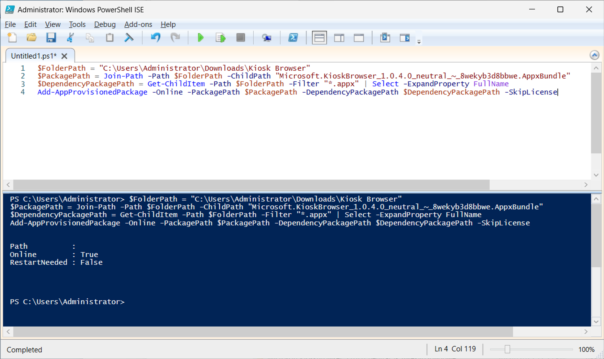 Set up Windows Kiosk Mode with PowerShell