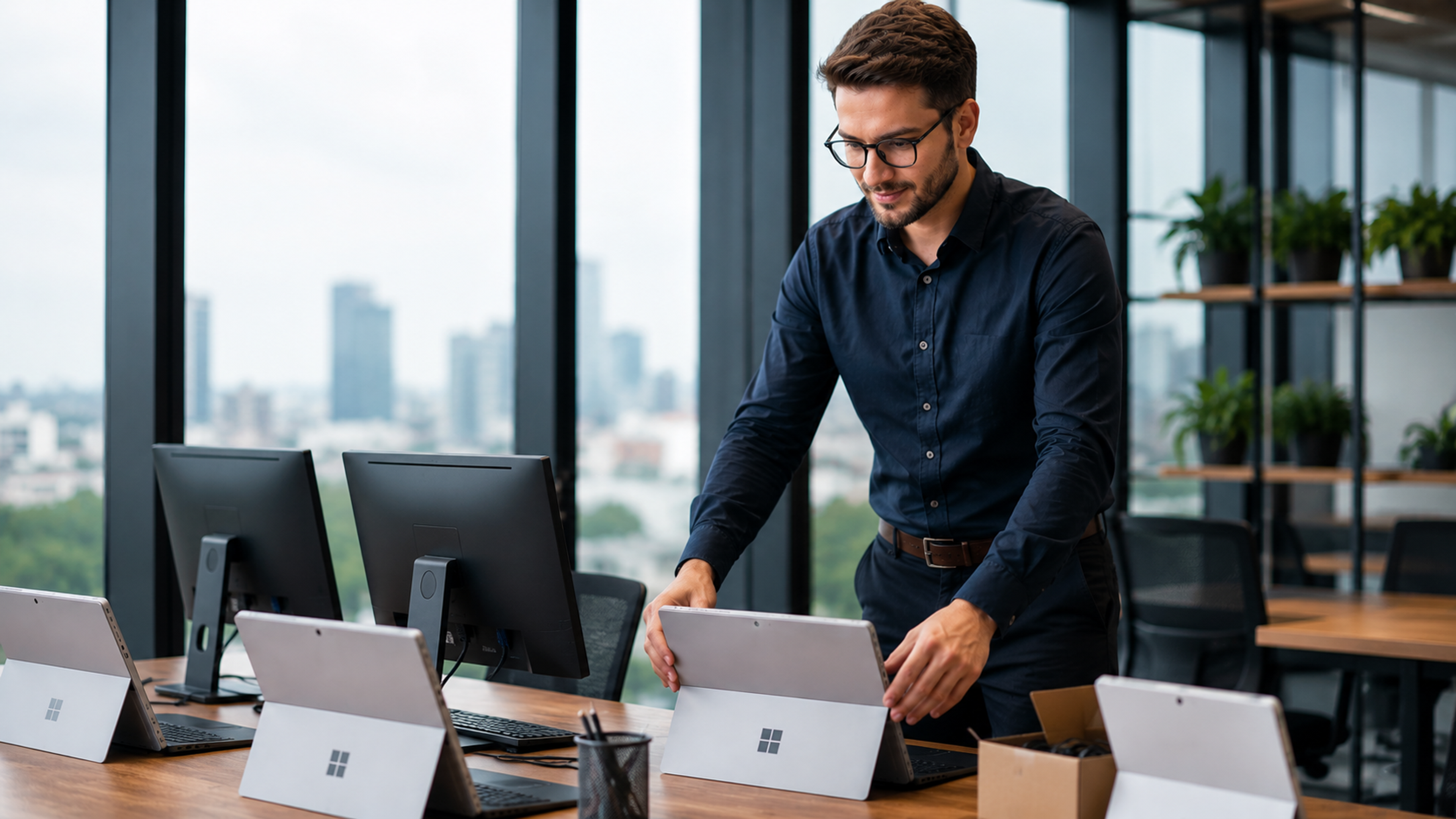 Windows device management console with provisioning and endpoint compliance signals