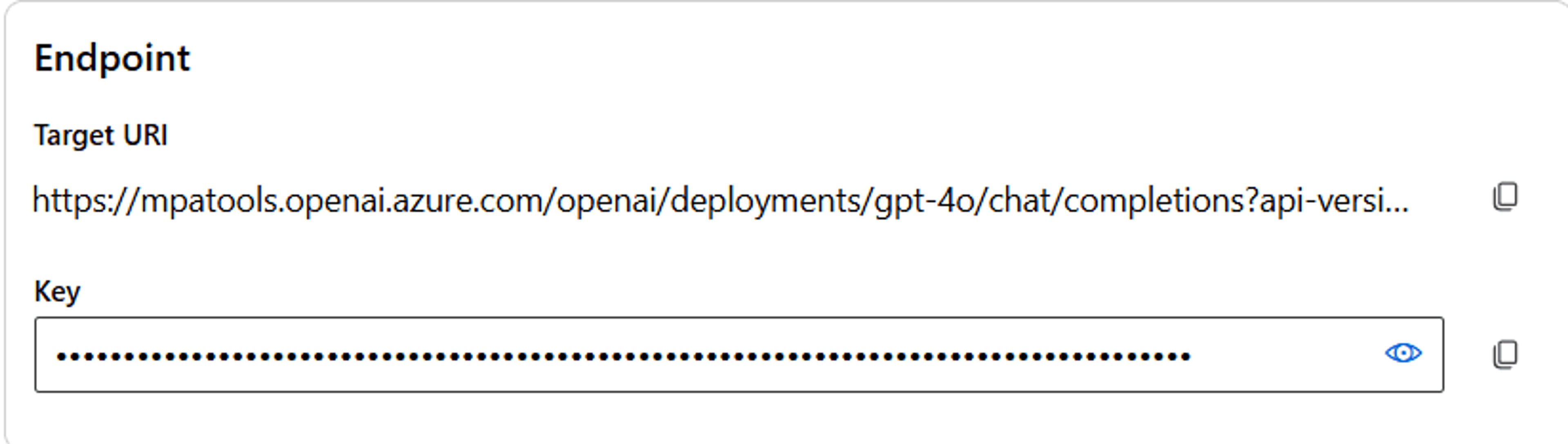 Azure OpenAI Deployment Keys