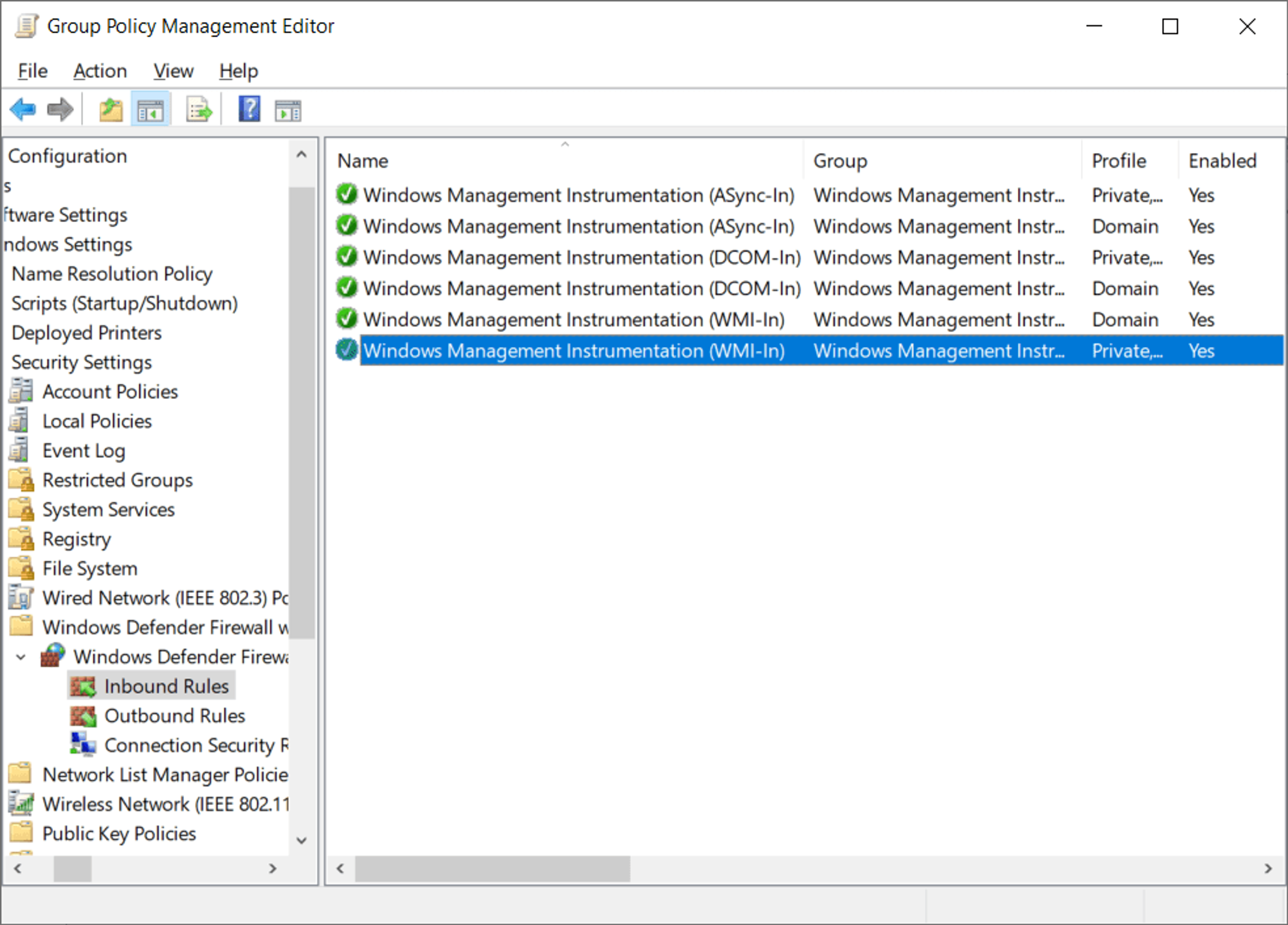 Enable Windows Firewall Rules with Group Policy screenshot 16