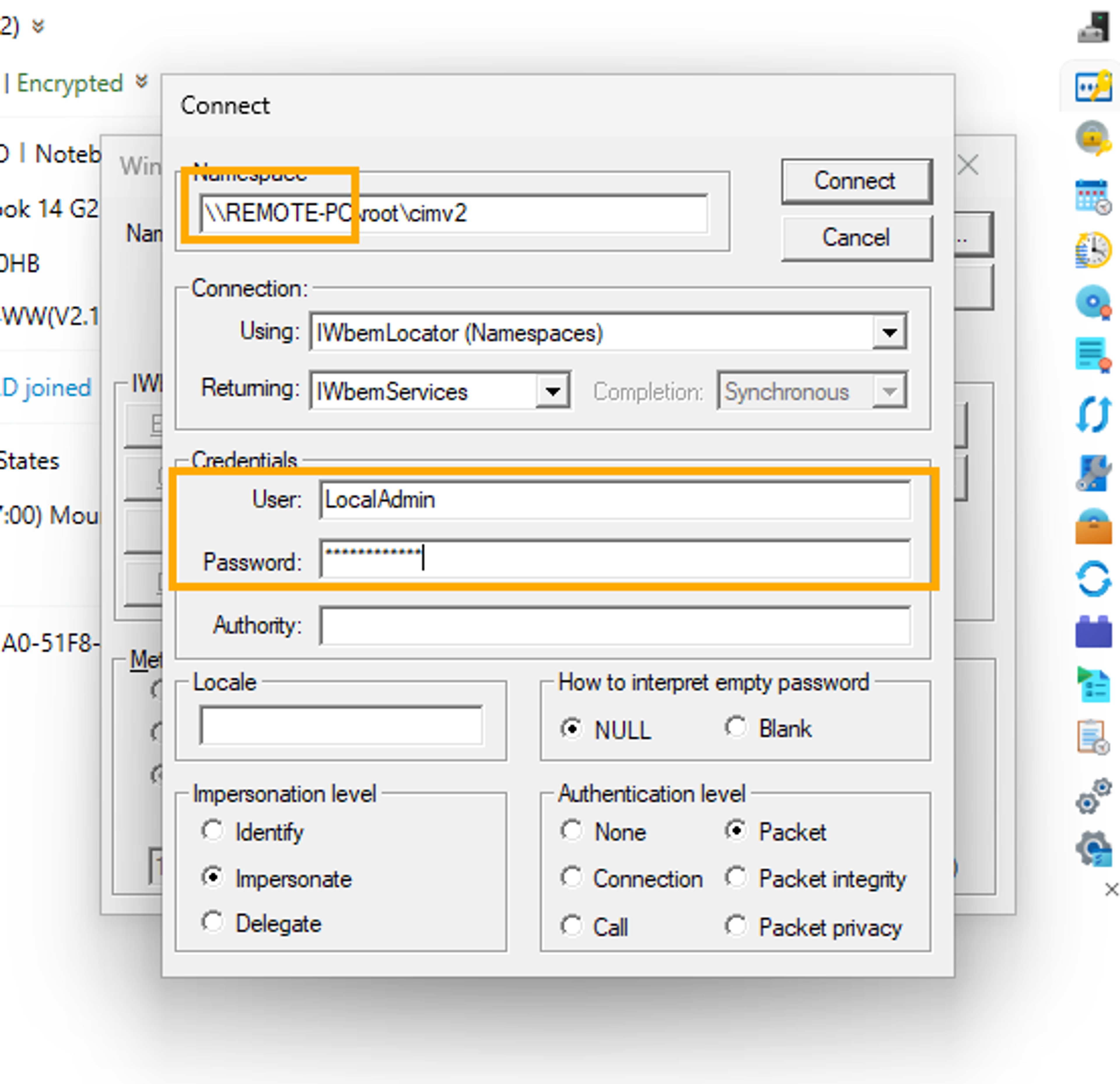 testing WMI