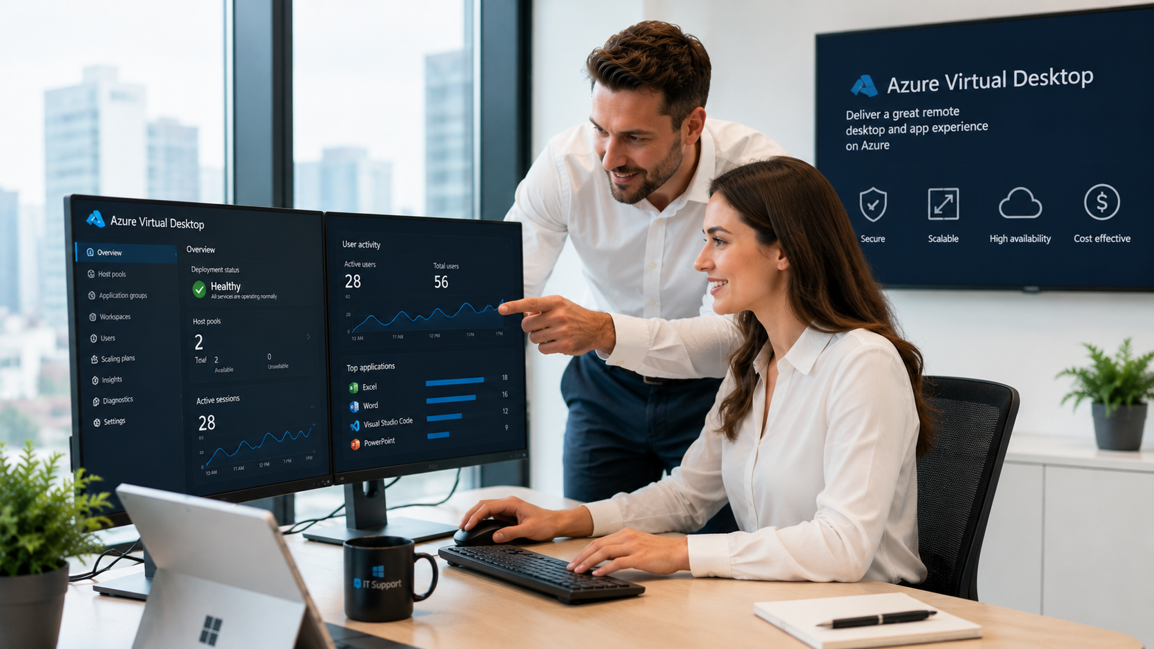 Cloud migration operating view across governance, monitoring, backup, access, and support handoff
