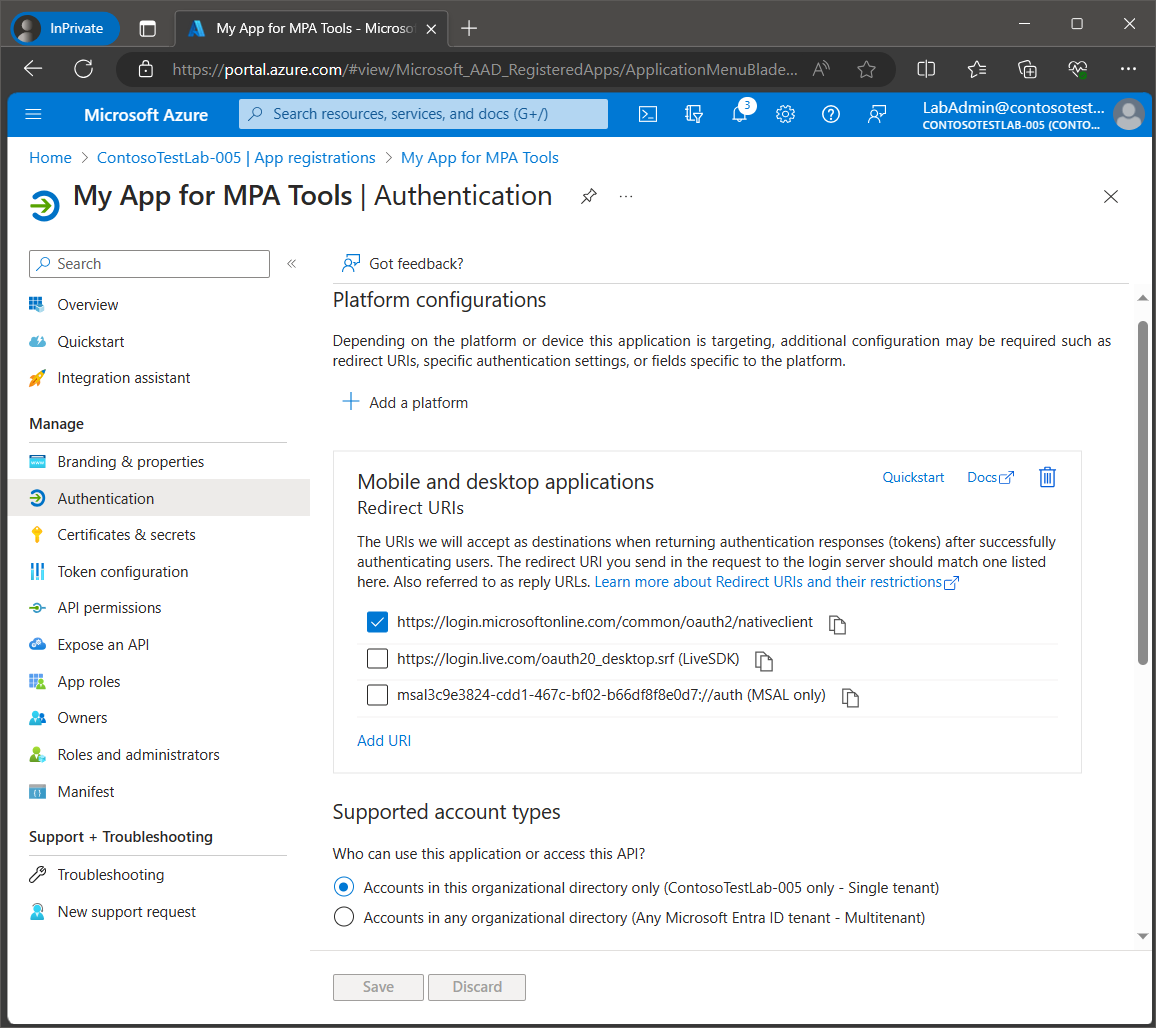 Connecting MPA Tools to Azure Tenant screenshot 25
