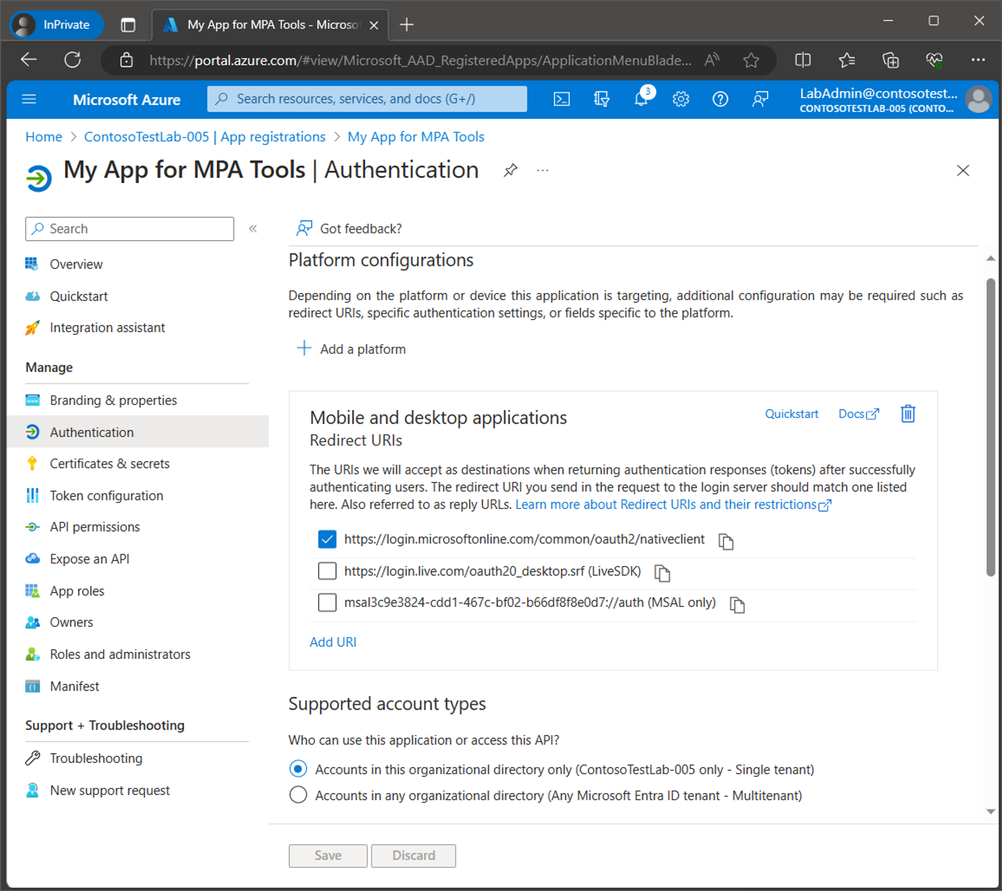 Connecting MPA Tools to Azure Tenant screenshot 25