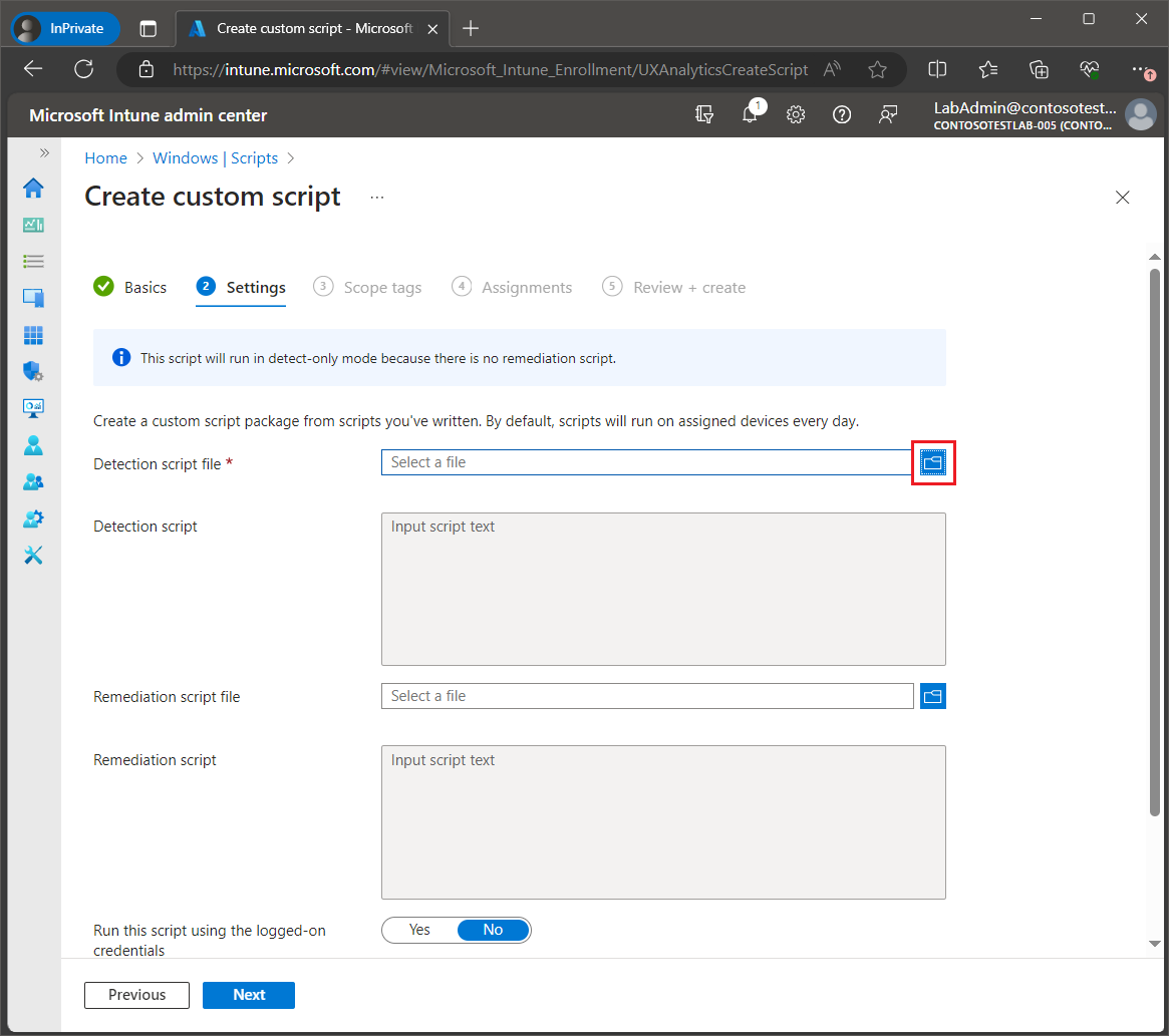 Intune Test Script Deploy a remediation script using Intune