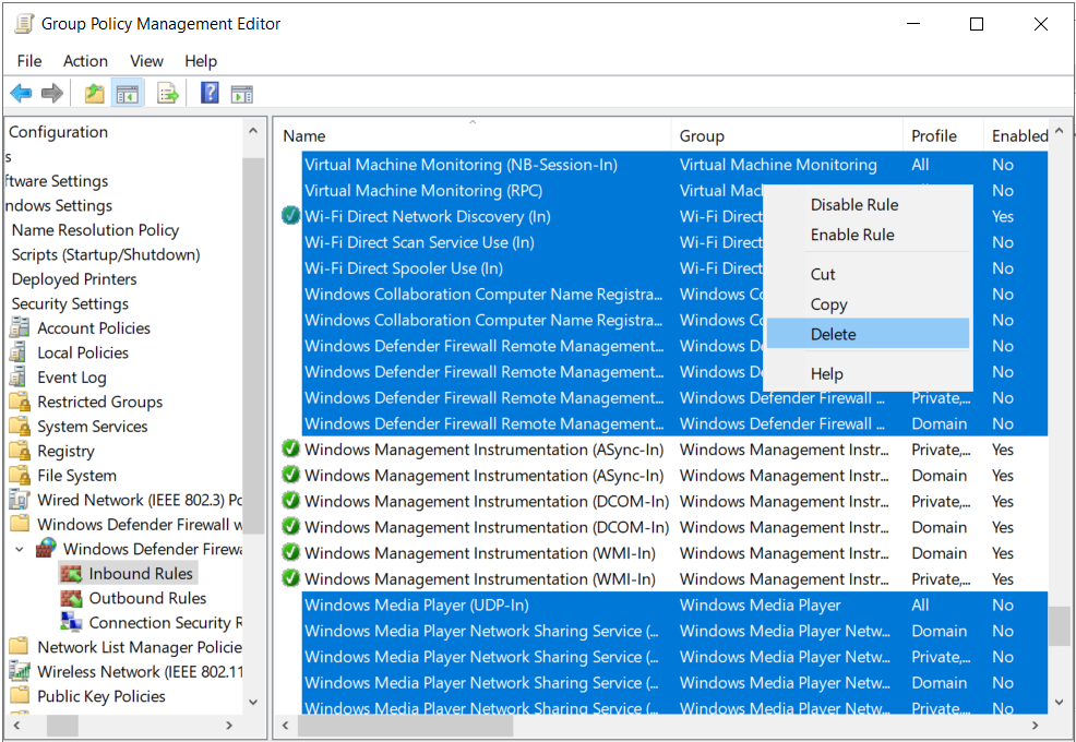Enable Windows Firewall Rules with Group Policy screenshot 14