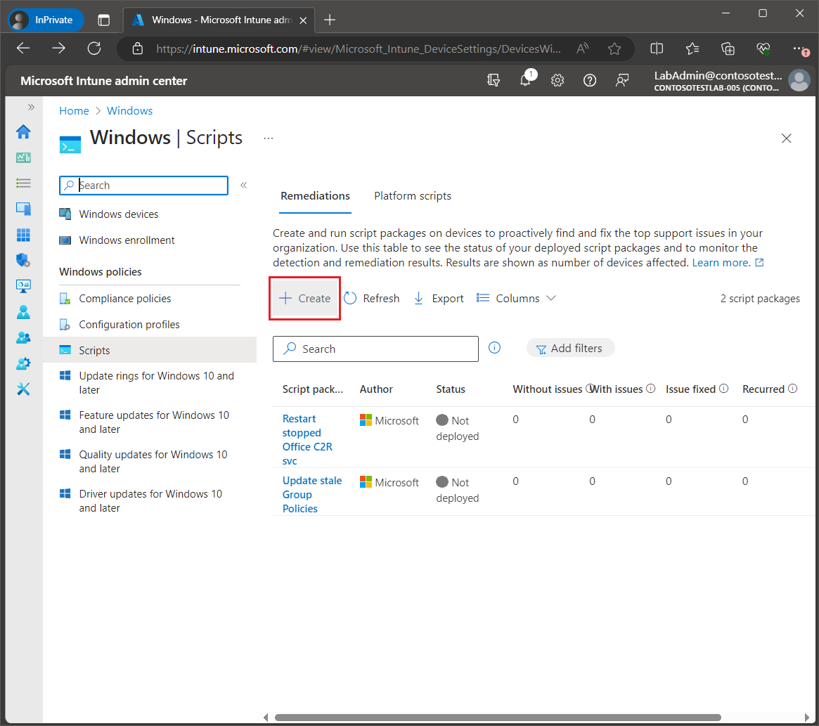 Deploy a remediation script using Intune screenshot 3