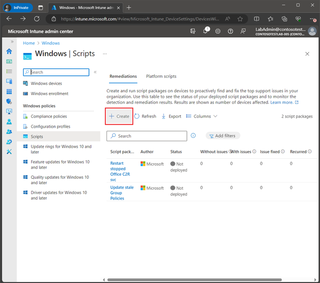 Deploy a remediation script using Intune