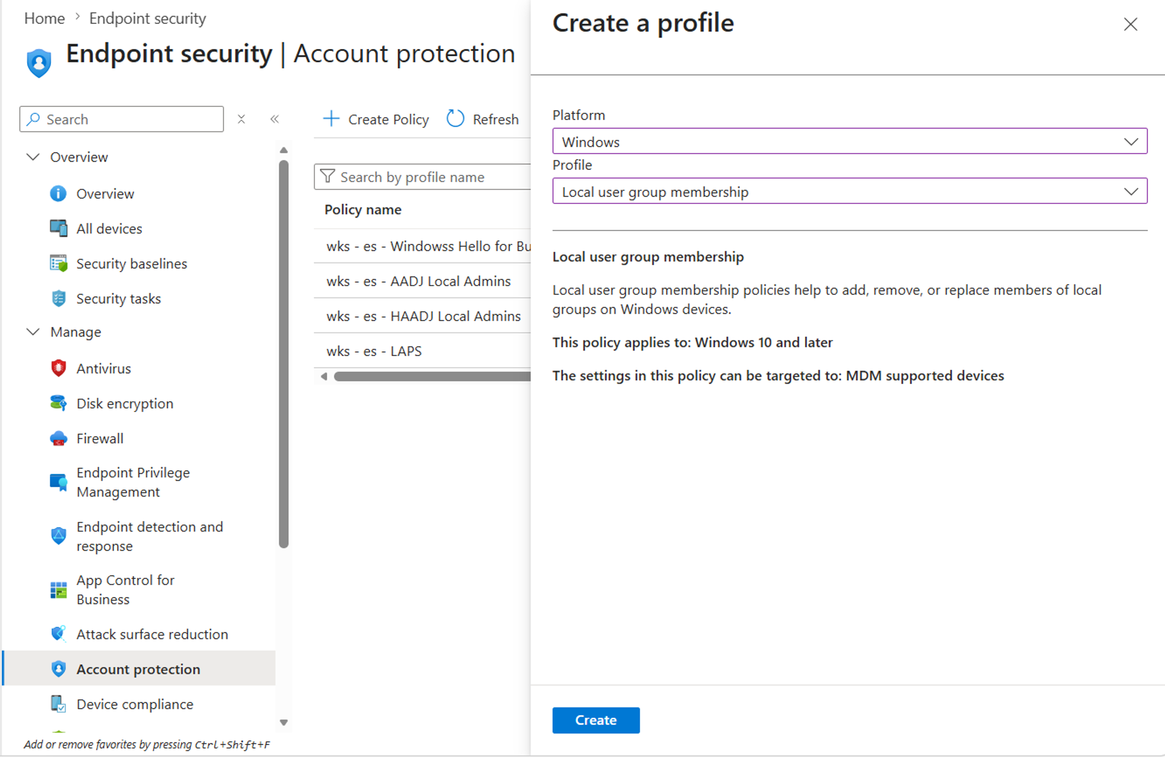 Intune Local user group membership policy