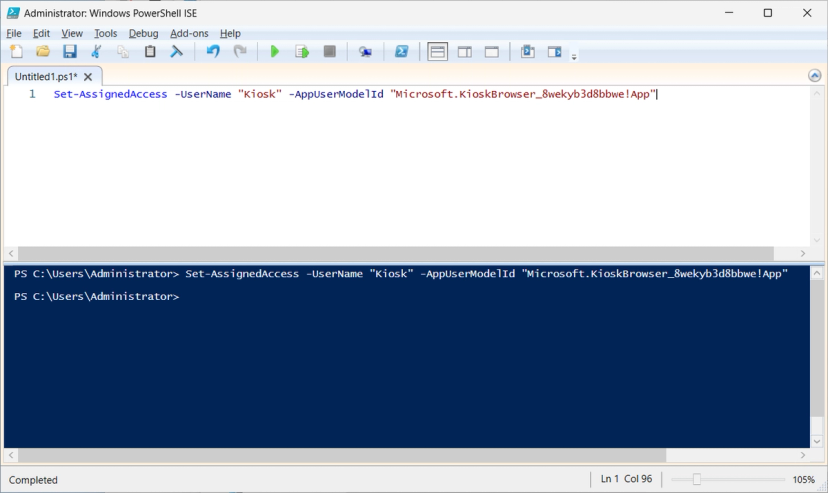 Set up Windows Kiosk Mode with PowerShell