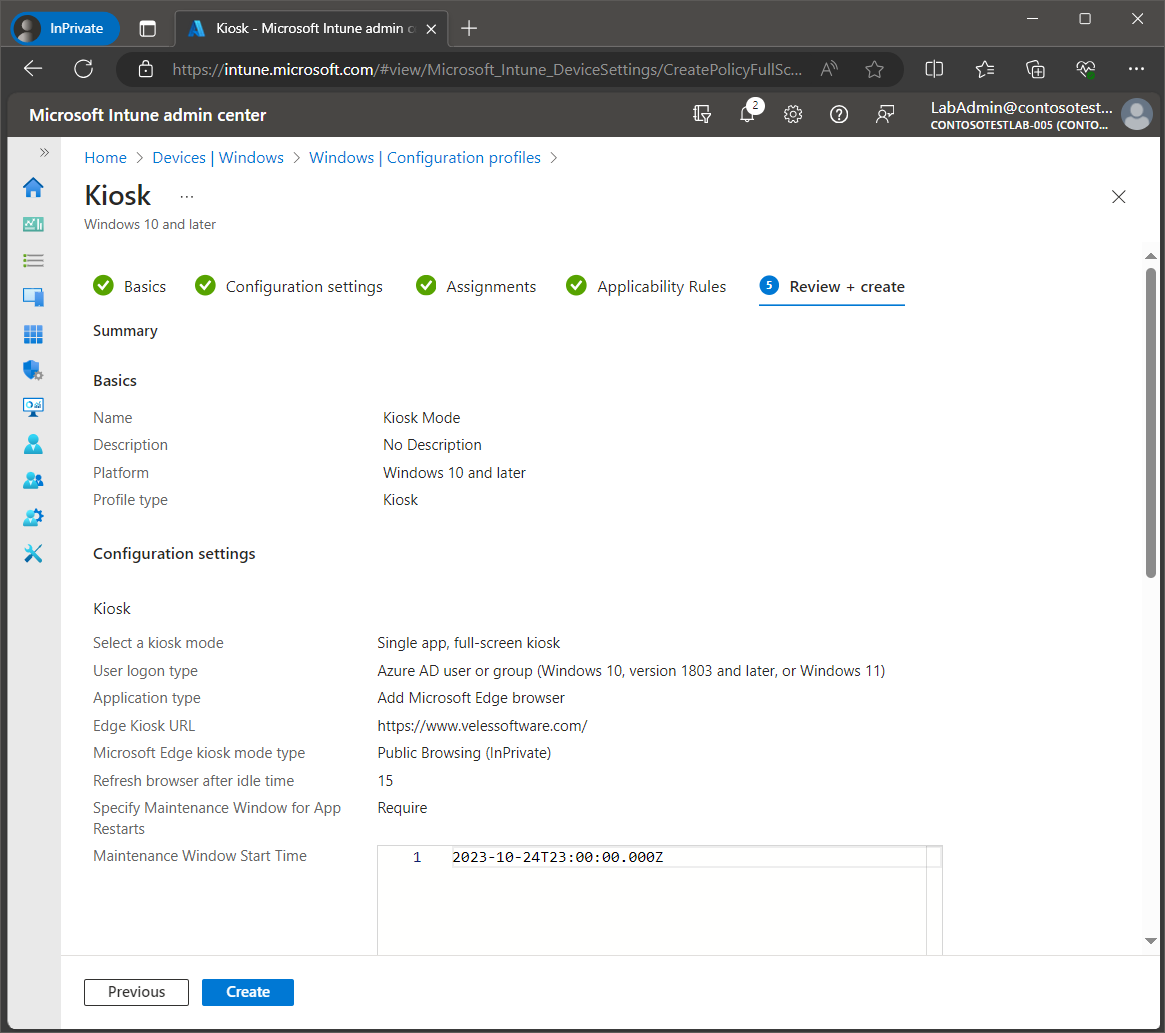 Set up Windows Kiosk Mode with Intune screenshot 22