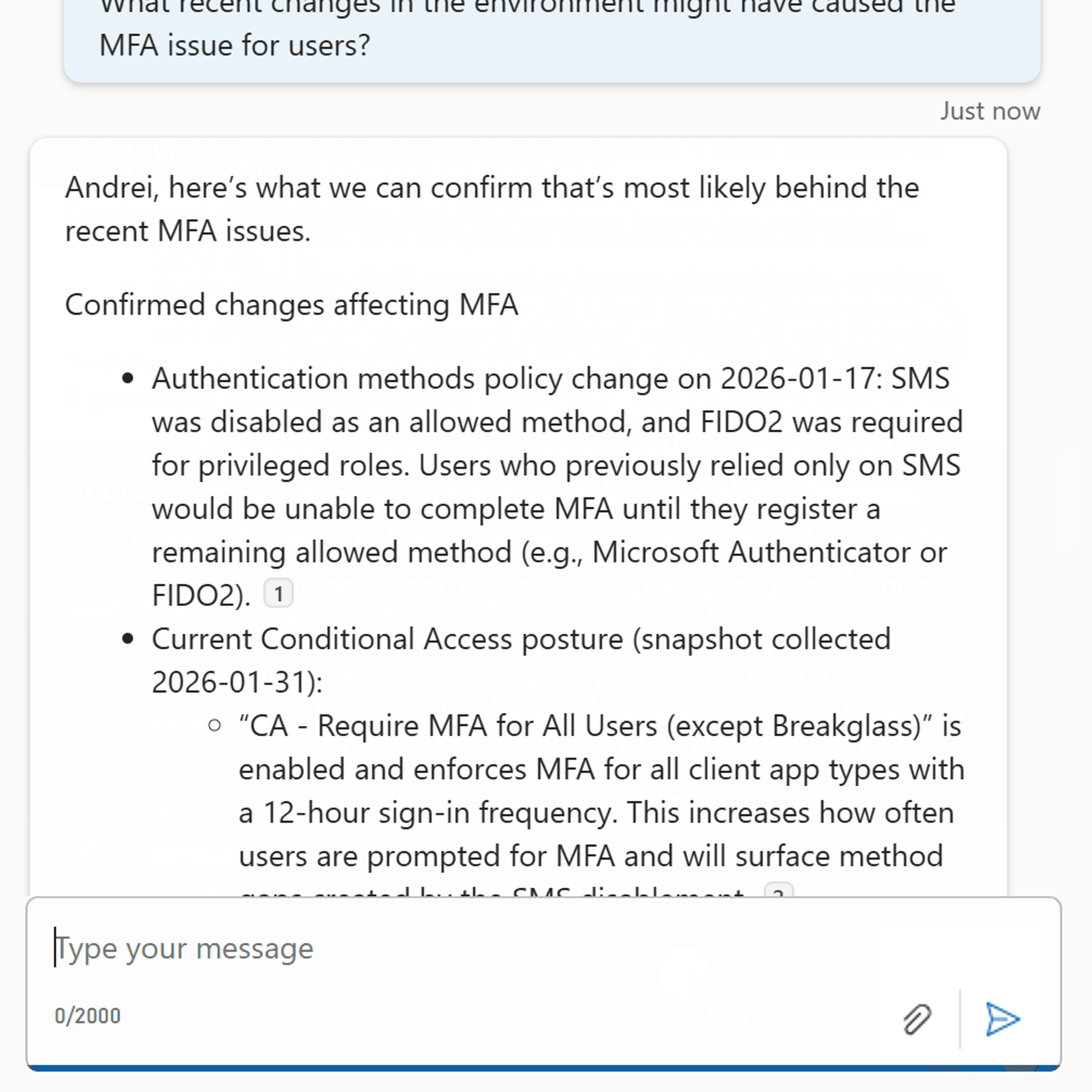 Panorama AI Copilot Chatbot Response