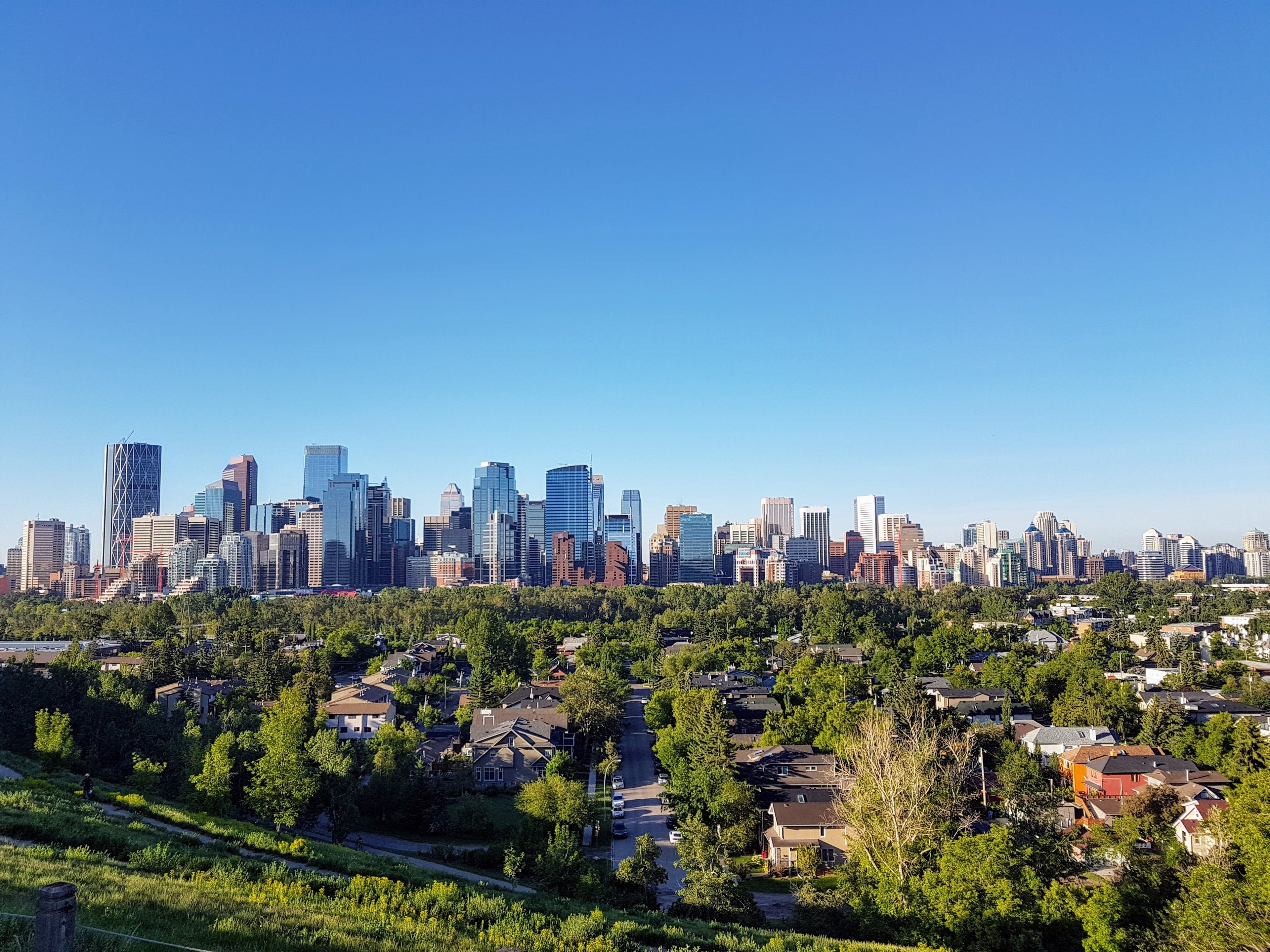 Calgary skyline representing the Canadian roots of Veles