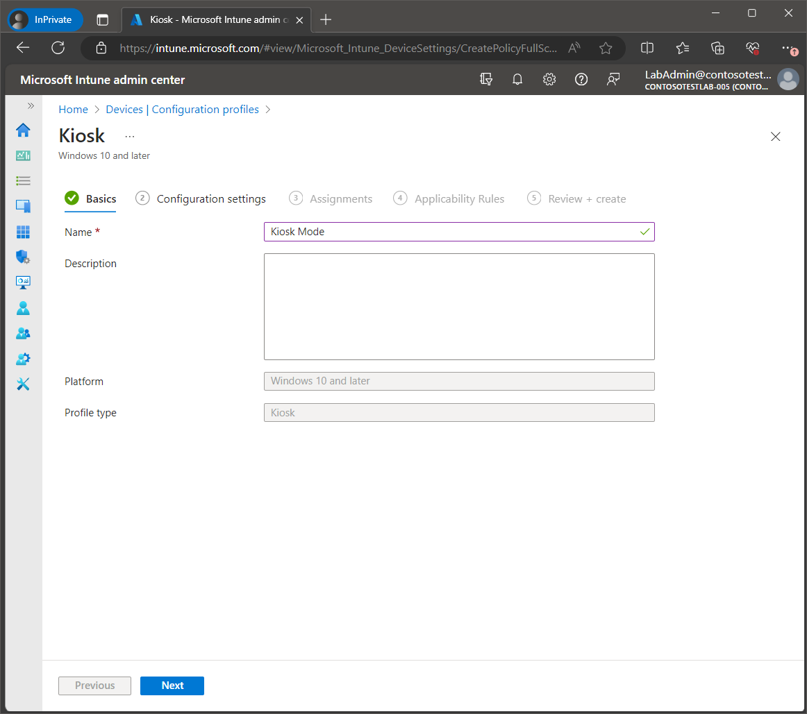 Set up Windows Kiosk Mode with Intune screenshot 8